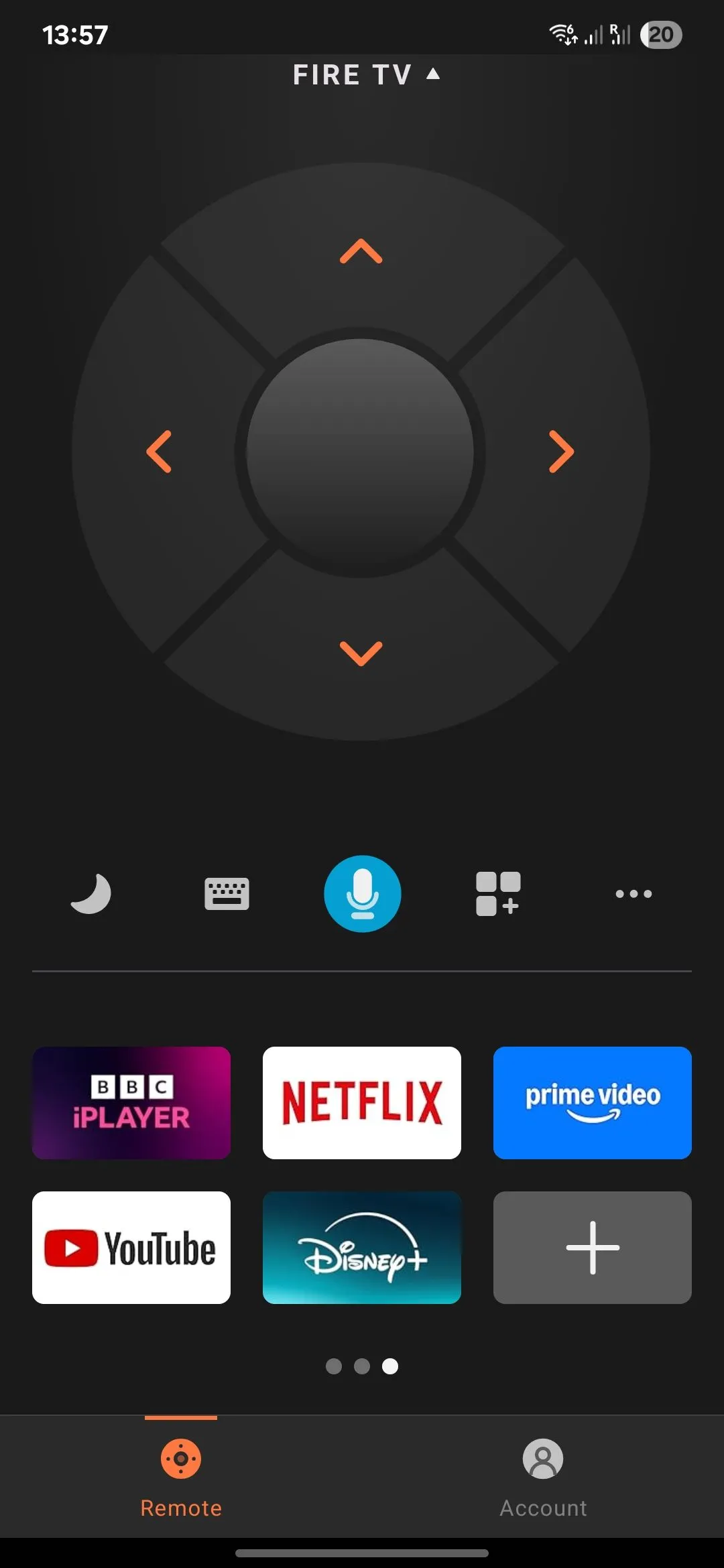 Giao diện ứng dụng Fire TV hiển thị danh sách các ứng dụng được cài đặt trên thiết bị, giúp truy cập nhanh.