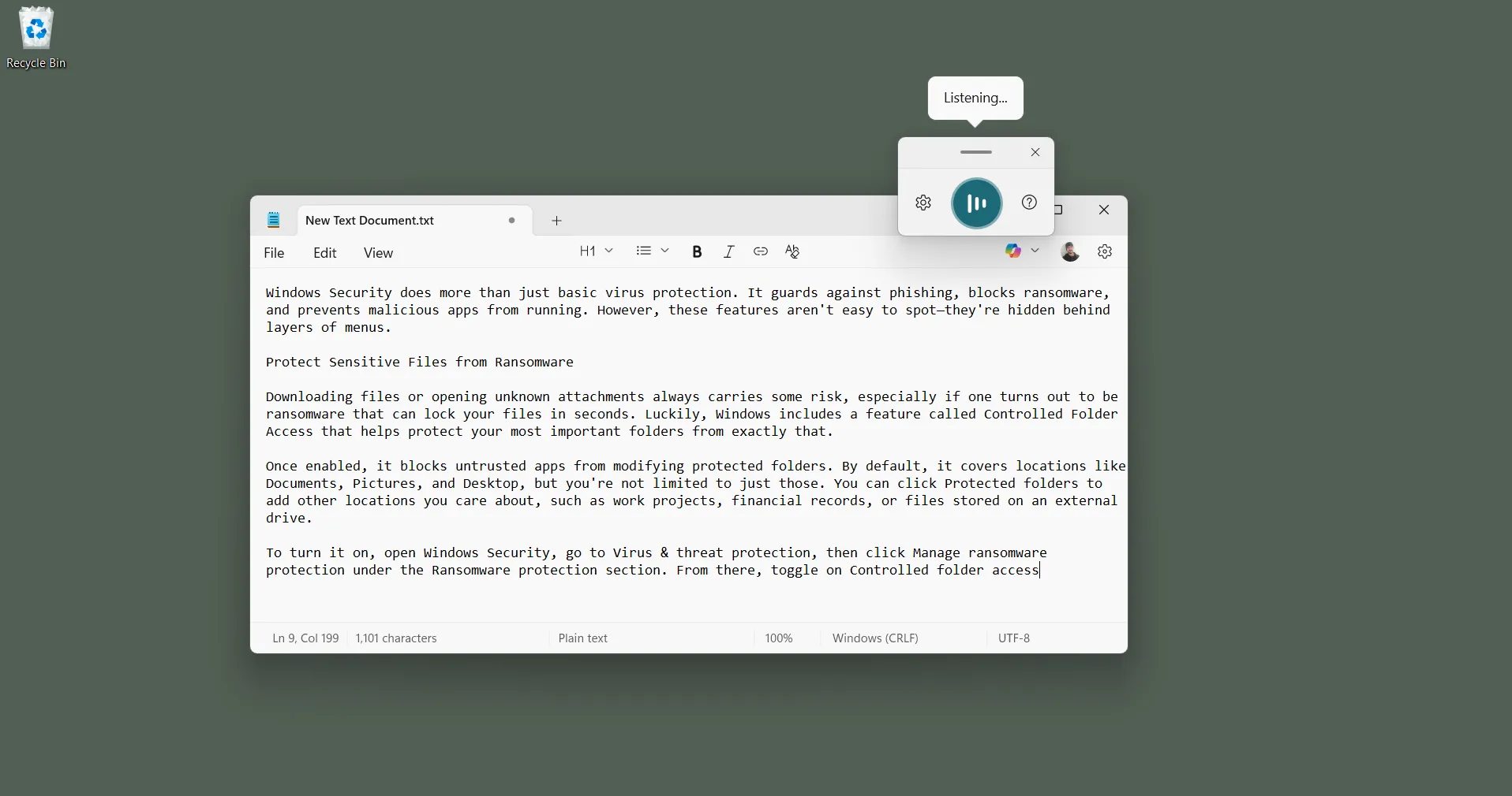 Gõ văn bản bằng giọng nói trên Windows với thanh công cụ Voice Typing