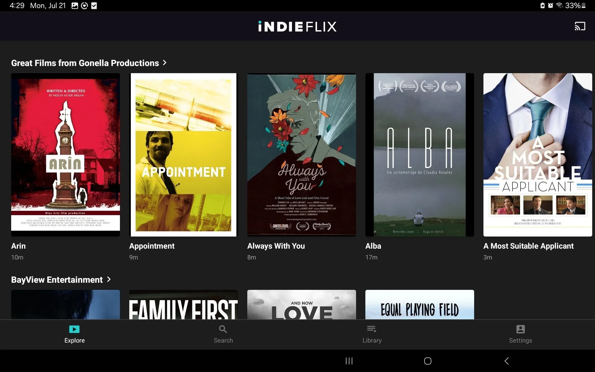 Hai hàng phim có sẵn để phát trực tuyến với IndieFlix