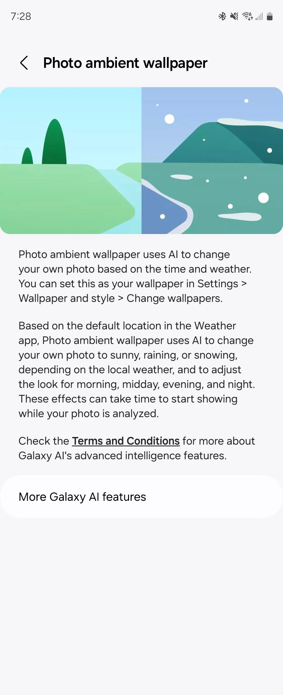 Hình nền động Photo ambient trong Galaxy AI, thể hiện khả năng cá nhân hóa dựa trên ảnh.