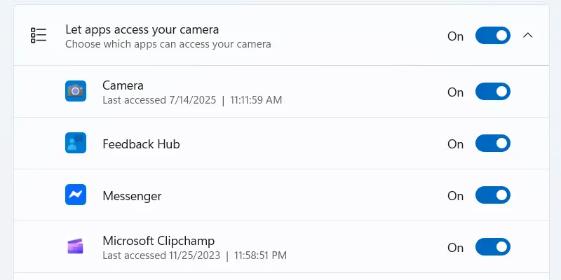 Kiểm tra và điều chỉnh quyền truy cập Camera của ứng dụng trên Windows 11 nhằm tăng cường bảo mật