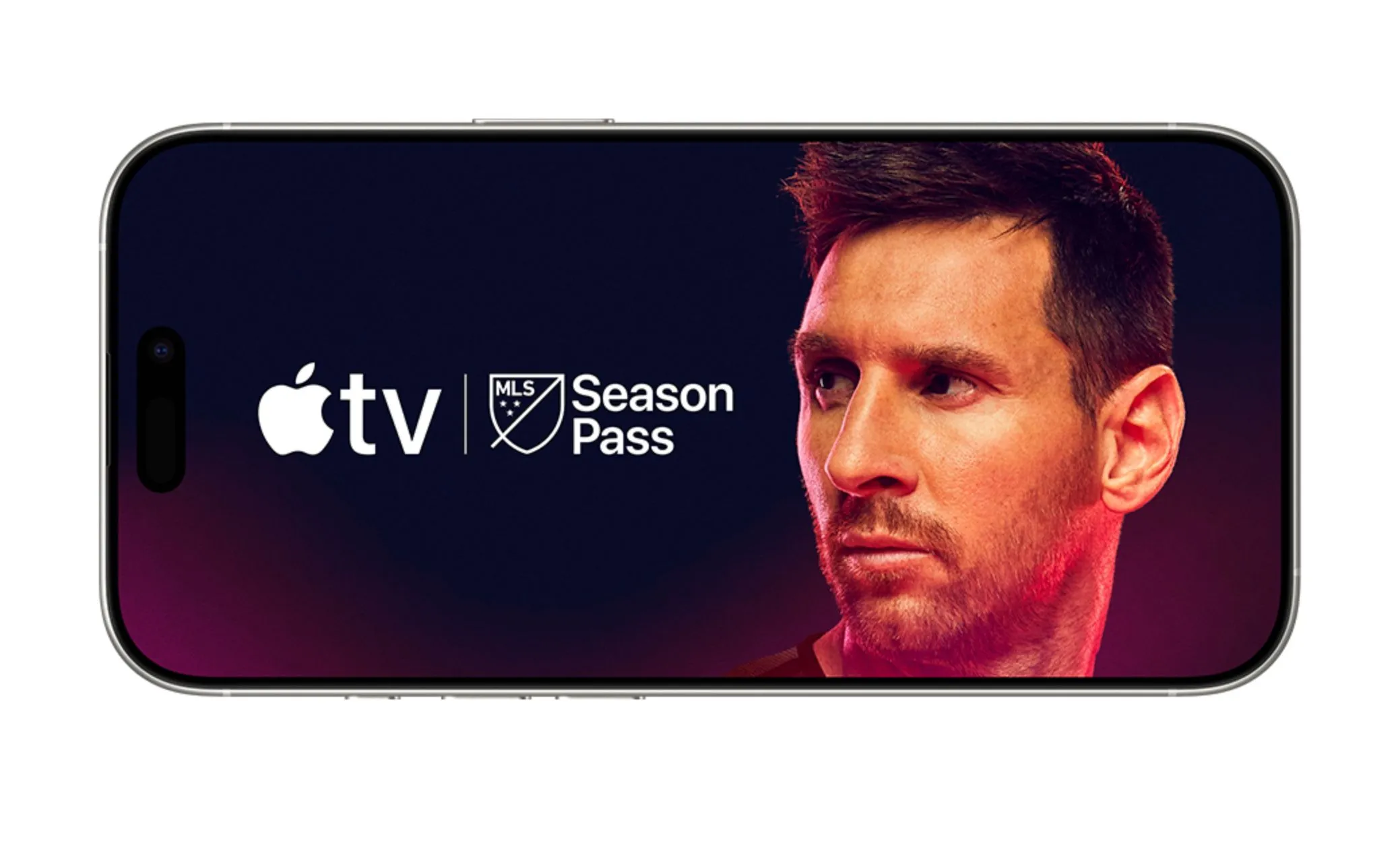 Logo Apple TV và MLS Season Pass hiển thị trên iPhone, minh họa gói xem bóng đá miễn phí cho thuê bao T-Mobile.