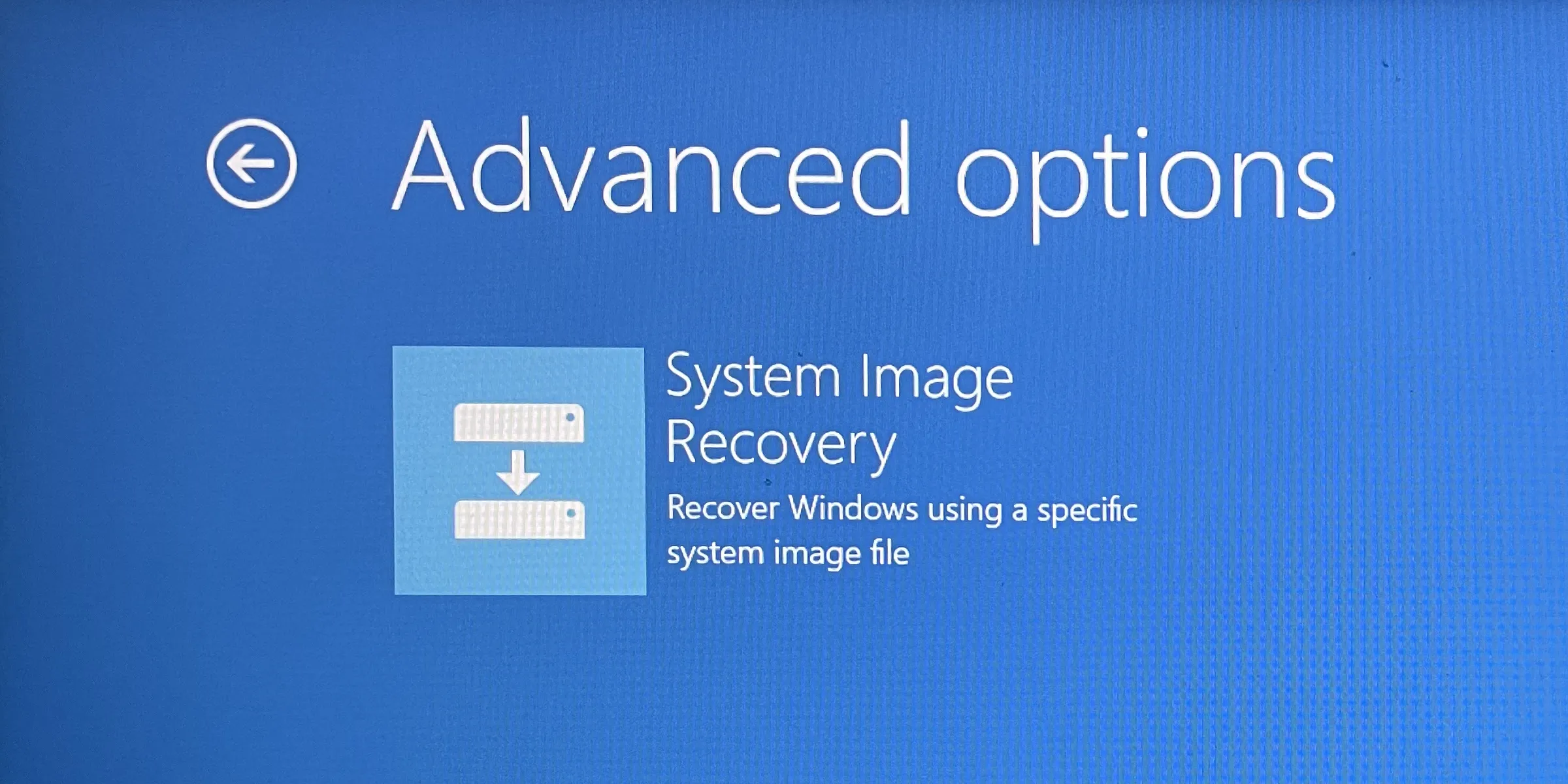 Màn hình Các tùy chọn Khôi phục khác (More Recovery Options) trong môi trường phục hồi Windows