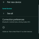 Màn hình cài đặt Bluetooth trên Android để ghép nối thiết bị mới