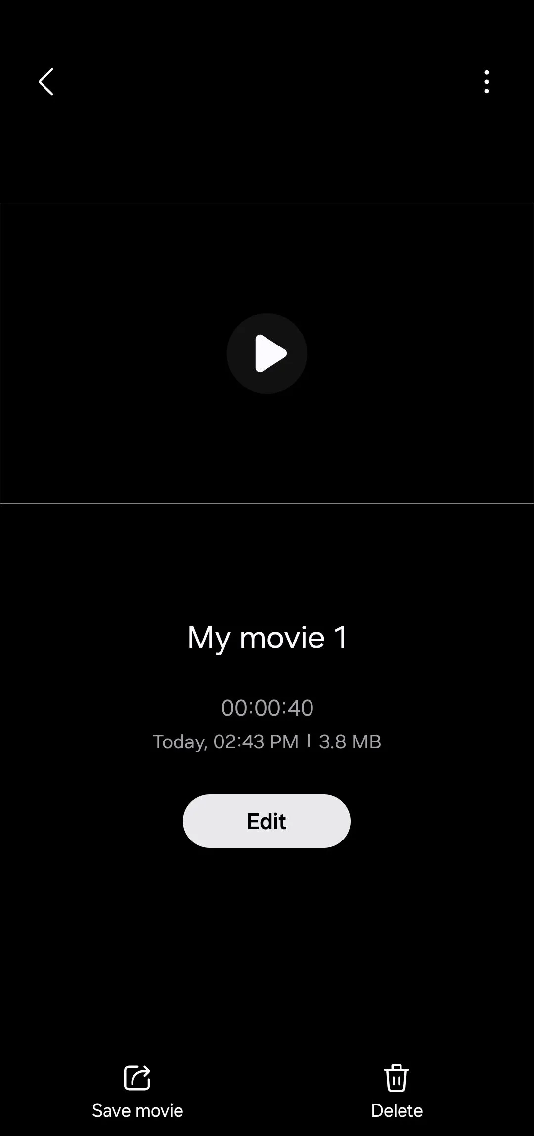 Màn hình dự án của ứng dụng Samsung Studio trên điện thoại Galaxy, hiển thị các dự án video đang chỉnh sửa.