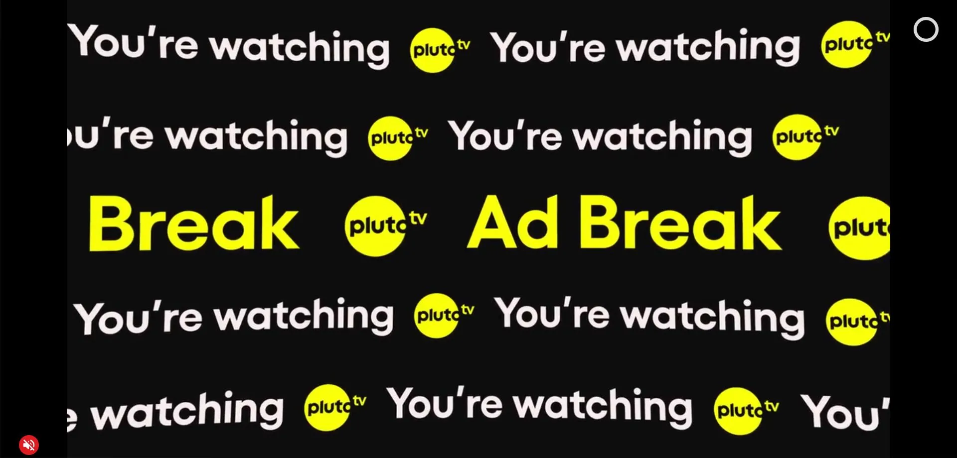 Màn hình hiển thị quảng cáo trong một chương trình trên Pluto TV