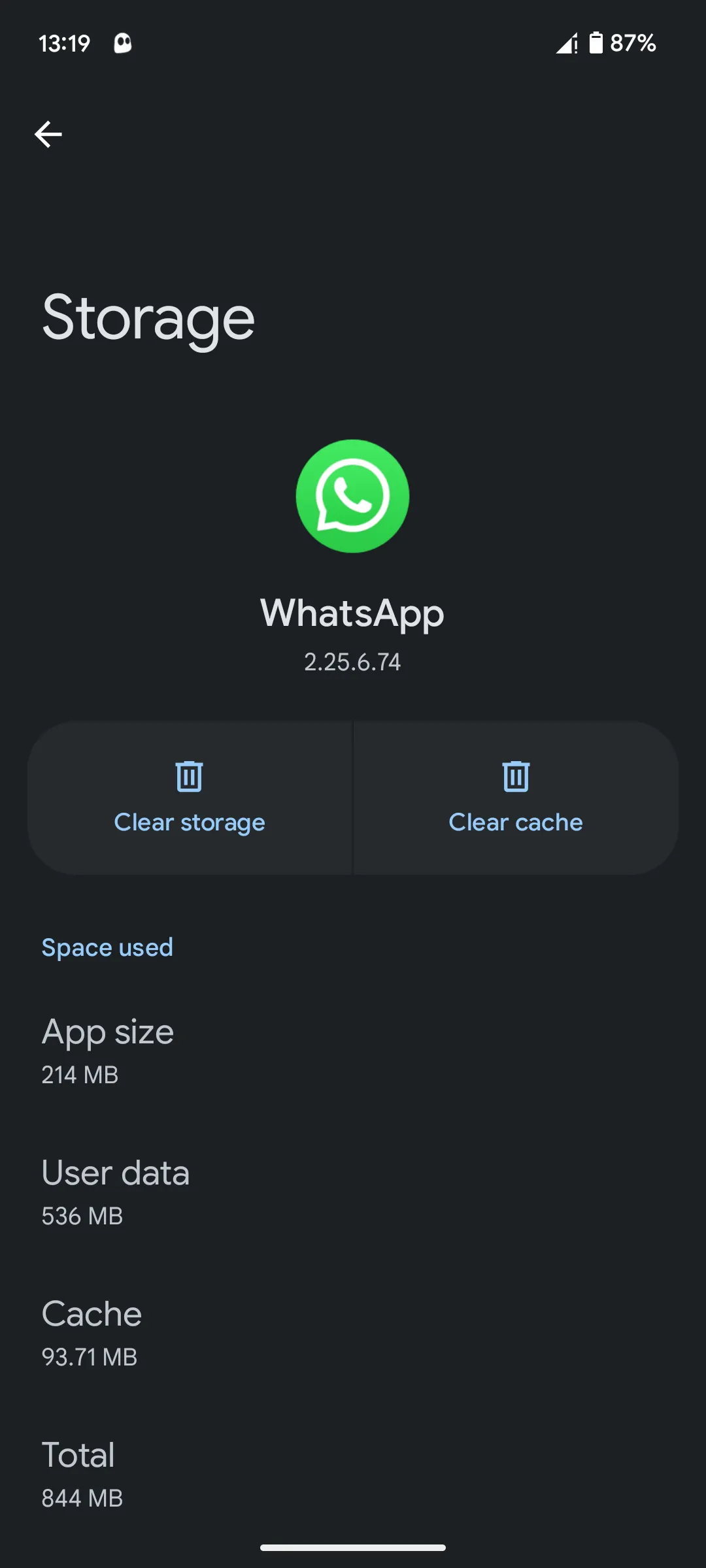 Màn hình thông tin ứng dụng trên Android, hiển thị tùy chọn 'Storage &amp; cache' và 'Clear cache', hướng dẫn xóa dữ liệu tạm