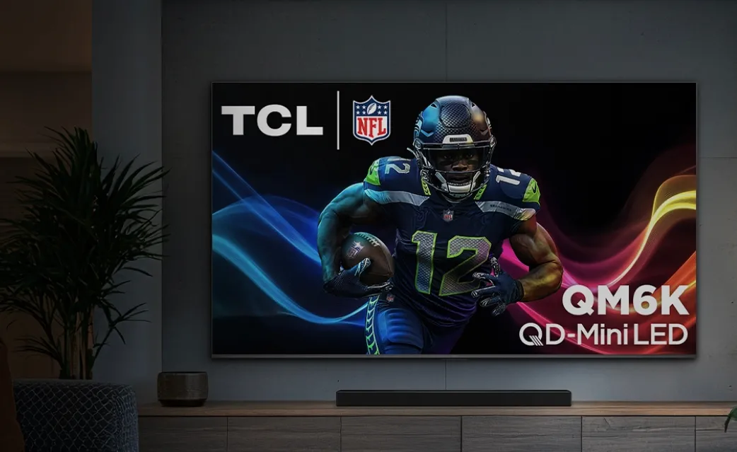 Mẫu TV TCL QM6K 2025 series với thiết kế mỏng và hiện đại