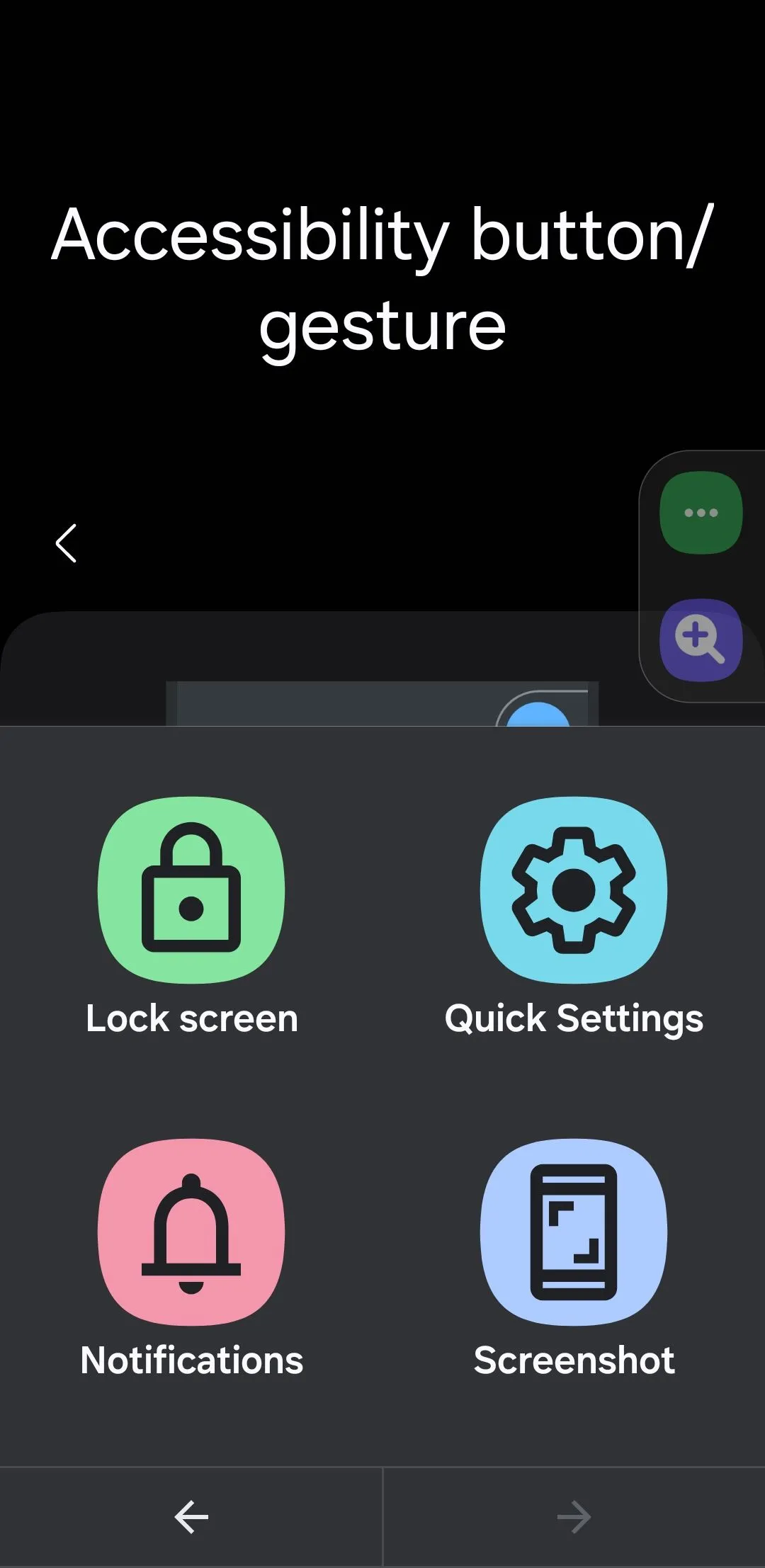 Menu lối tắt hỗ trợ tiếp cận trên Android