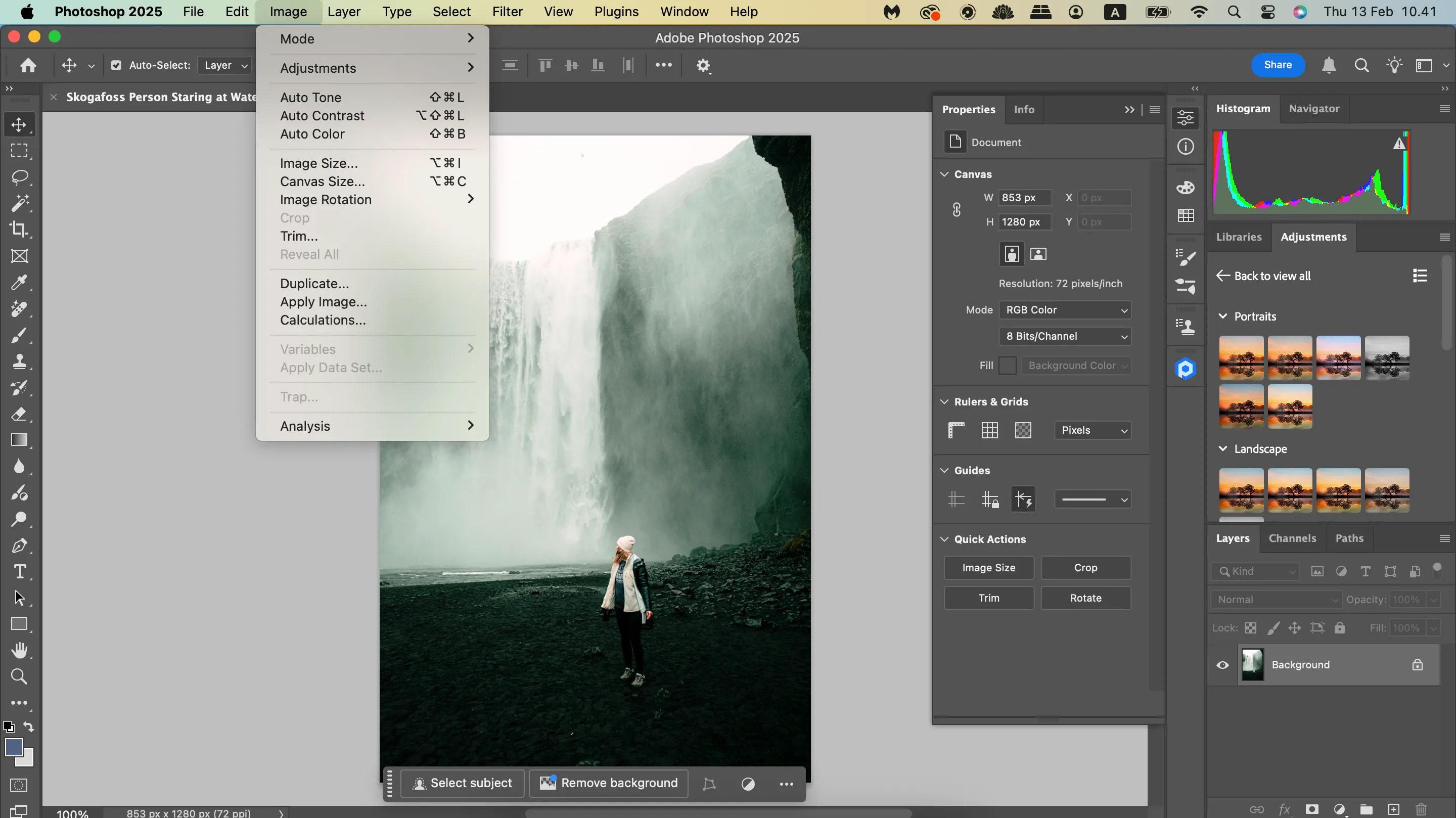 Menu tùy chỉnh tự động tăng cường trong Photoshop