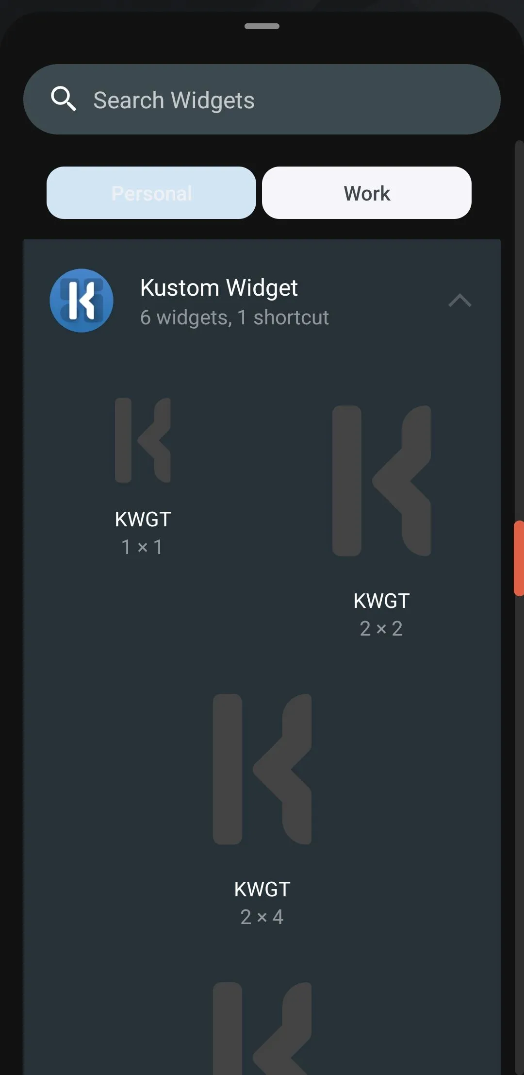 Một widget tùy chỉnh được tạo bằng KWGT hiển thị thời gian và thời tiết trên Android