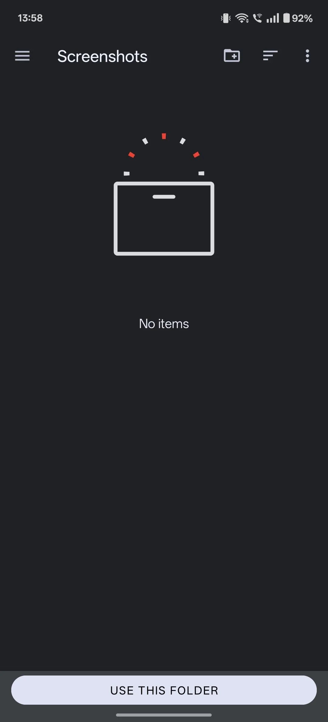 Người dùng đang chọn thư mục &quot;Screenshots&quot; (Ảnh chụp màn hình) trong DCIM để MacroDroid thực hiện xóa ảnh, đảm bảo dọn dẹp đúng vị trí.