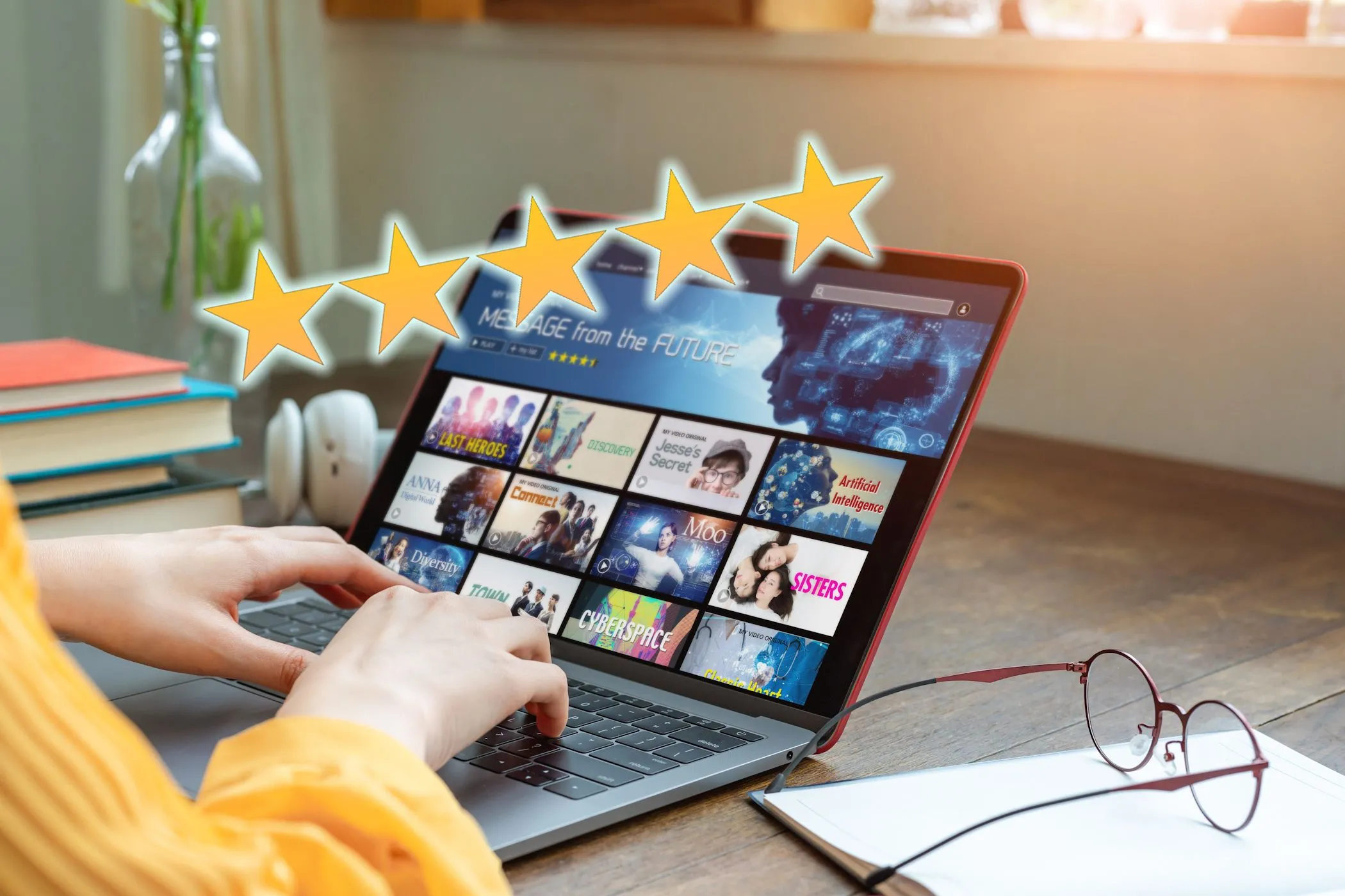 Người dùng đánh giá 5 sao cho một bộ phim trên dịch vụ streaming Netflix