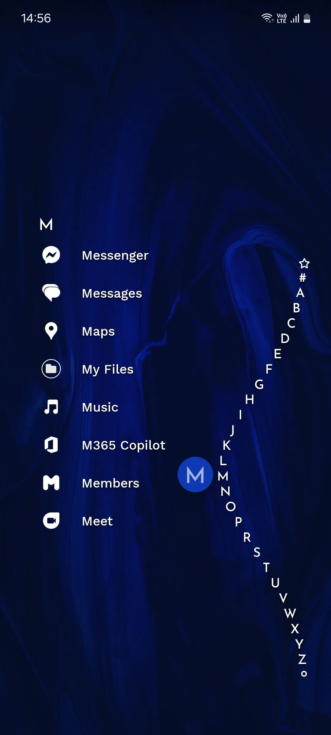 niagara launcher sắp xếp ứng dụng danh sách chữ cái tối giản
