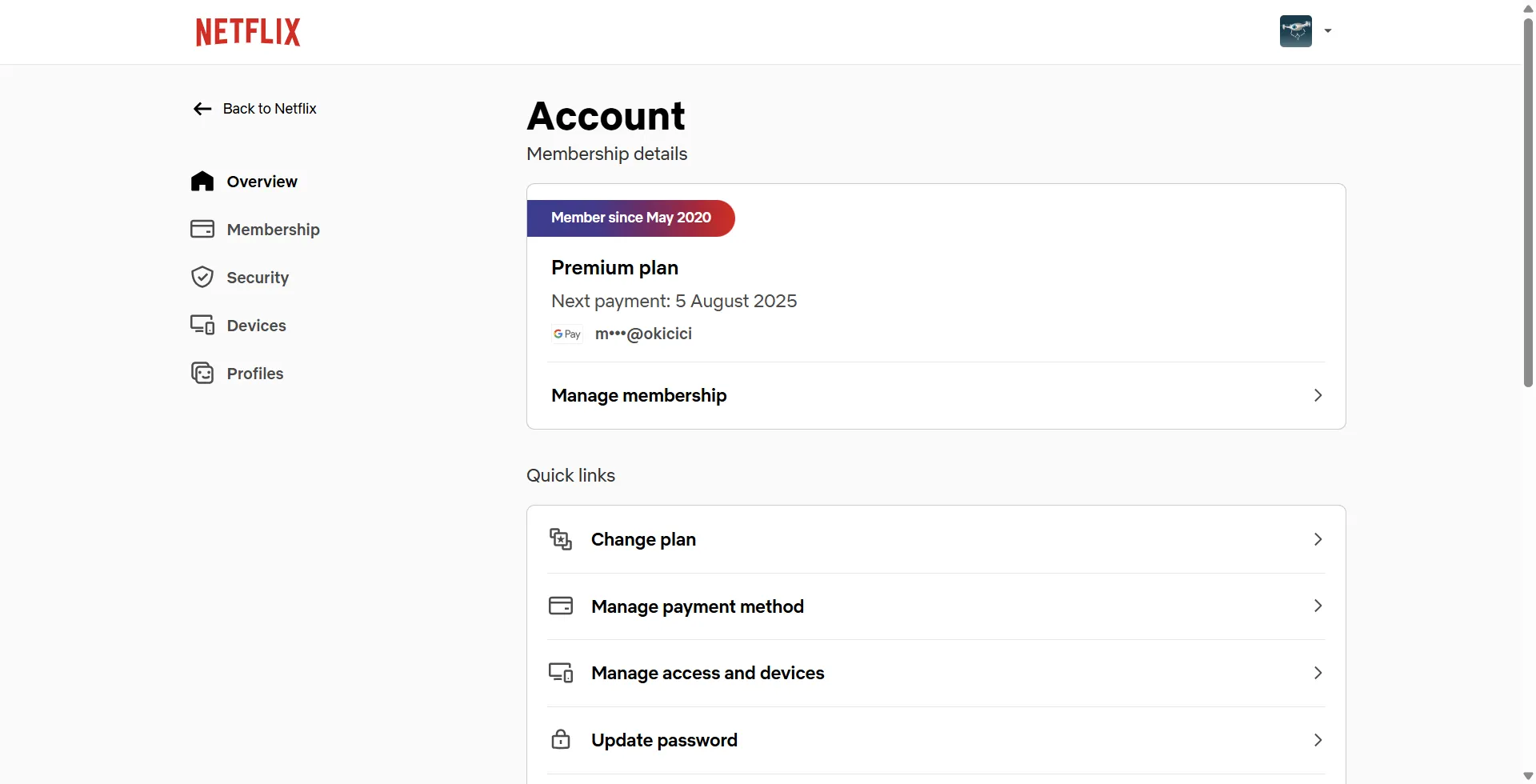 Quản lý tài khoản Netflix Premium và các tùy chọn gói cước