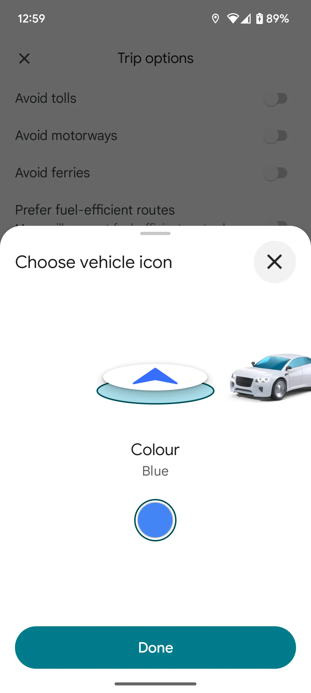So sánh biểu tượng xe cũ và mới trên Google Maps với nhiều lựa chọn màu sắc