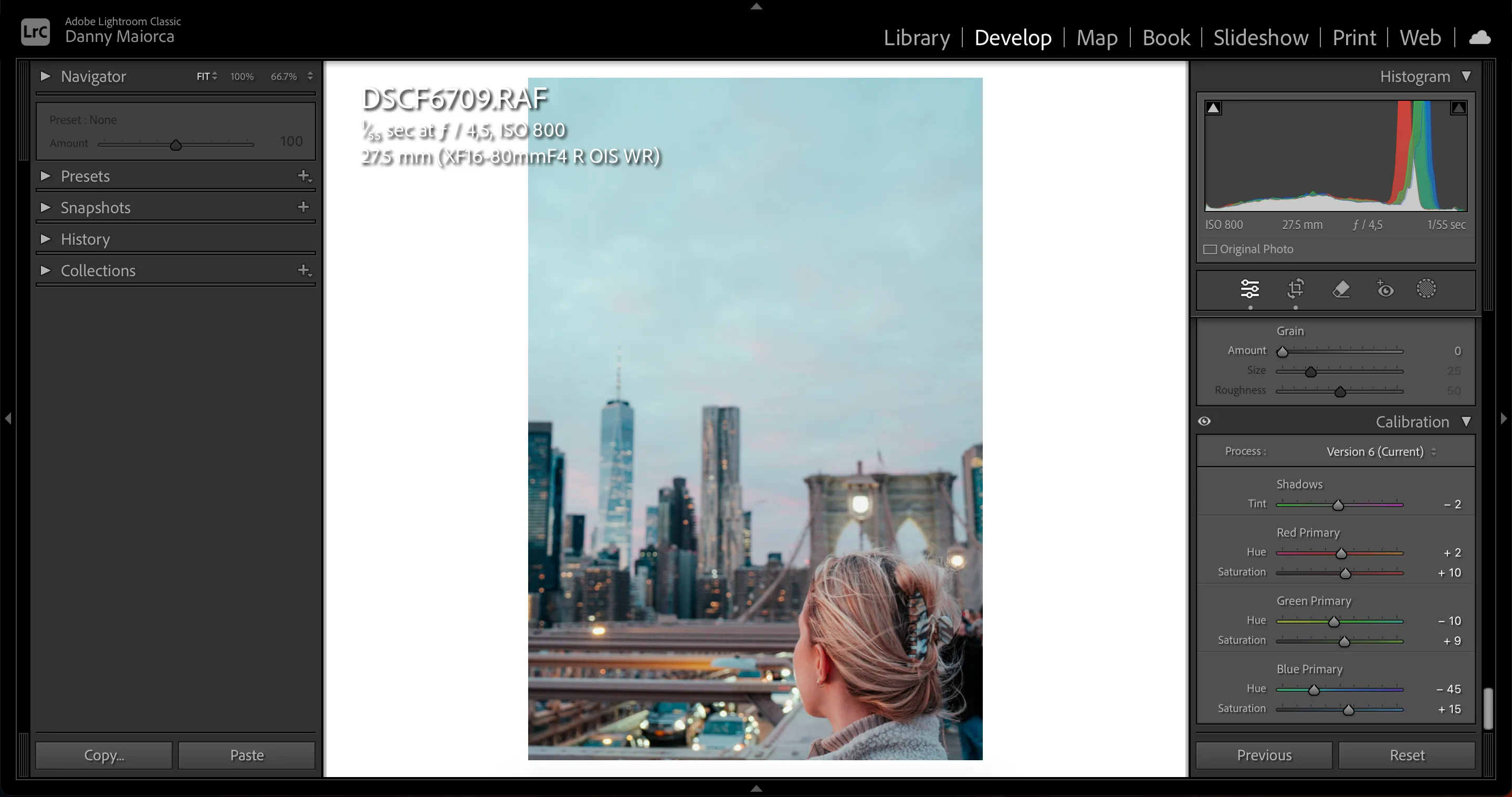 Sử dụng công cụ hiệu chỉnh màu (Calibration) trong Lightroom