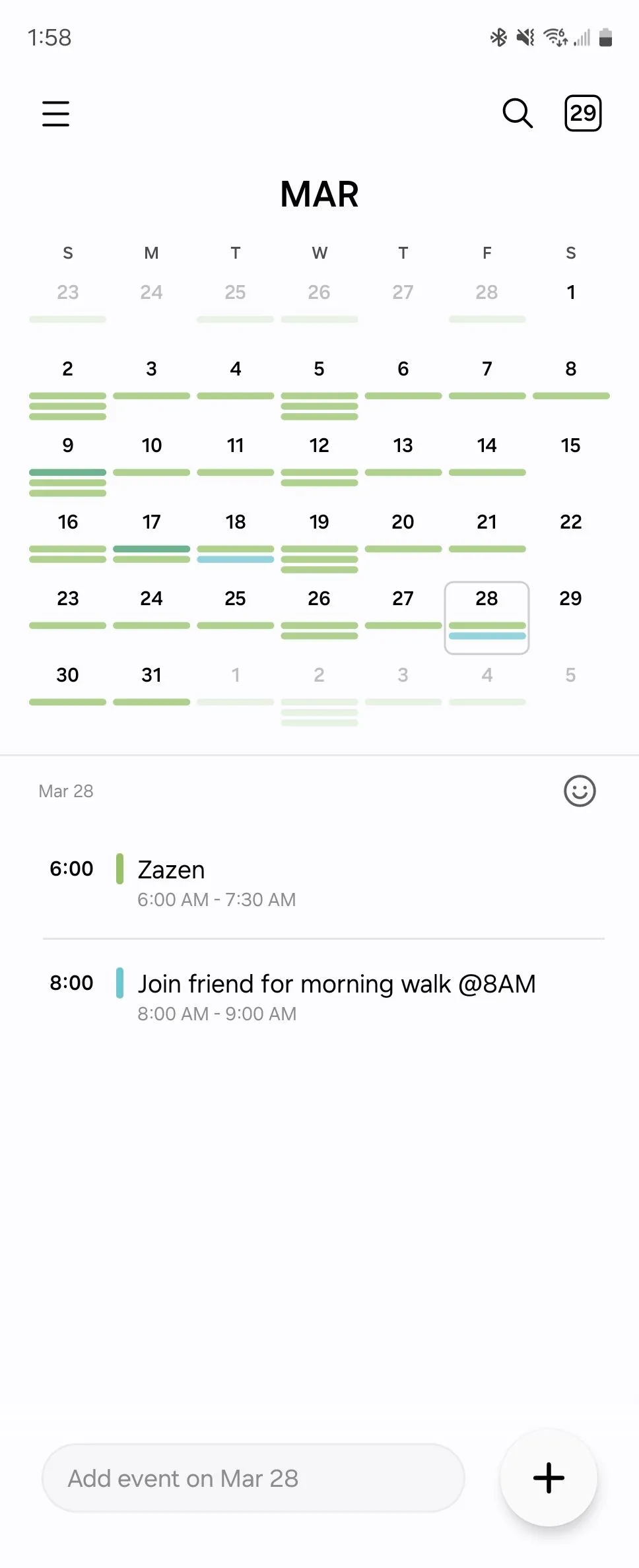 Sự kiện &quot;Parent Teacher Conference @4PM&quot; được tạo tự động trong Samsung Calendar