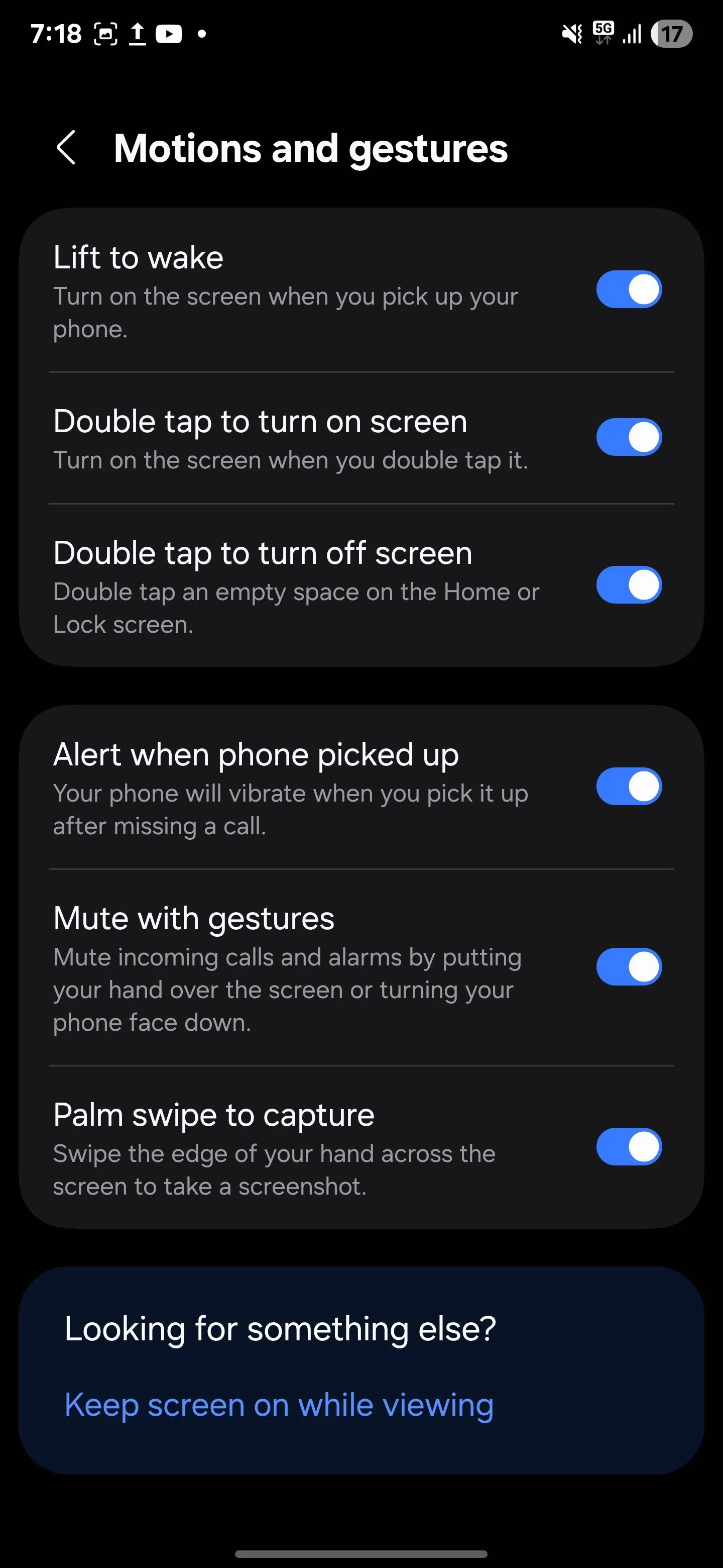 Tắt tính năng Nâng để bật màn hình (Lift to wake) trong cài đặt Samsung