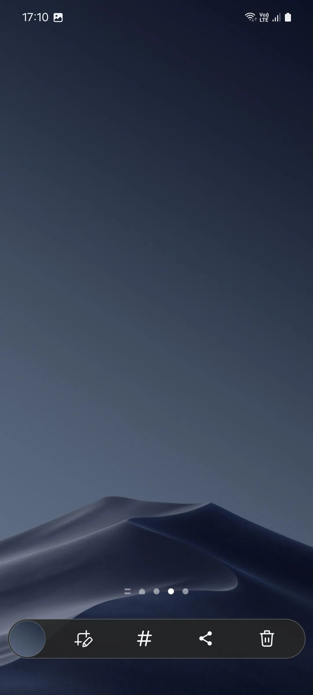 Thanh công cụ chụp màn hình Samsung hiển thị nút xóa nhanh sau khi kích hoạt Nice Shot