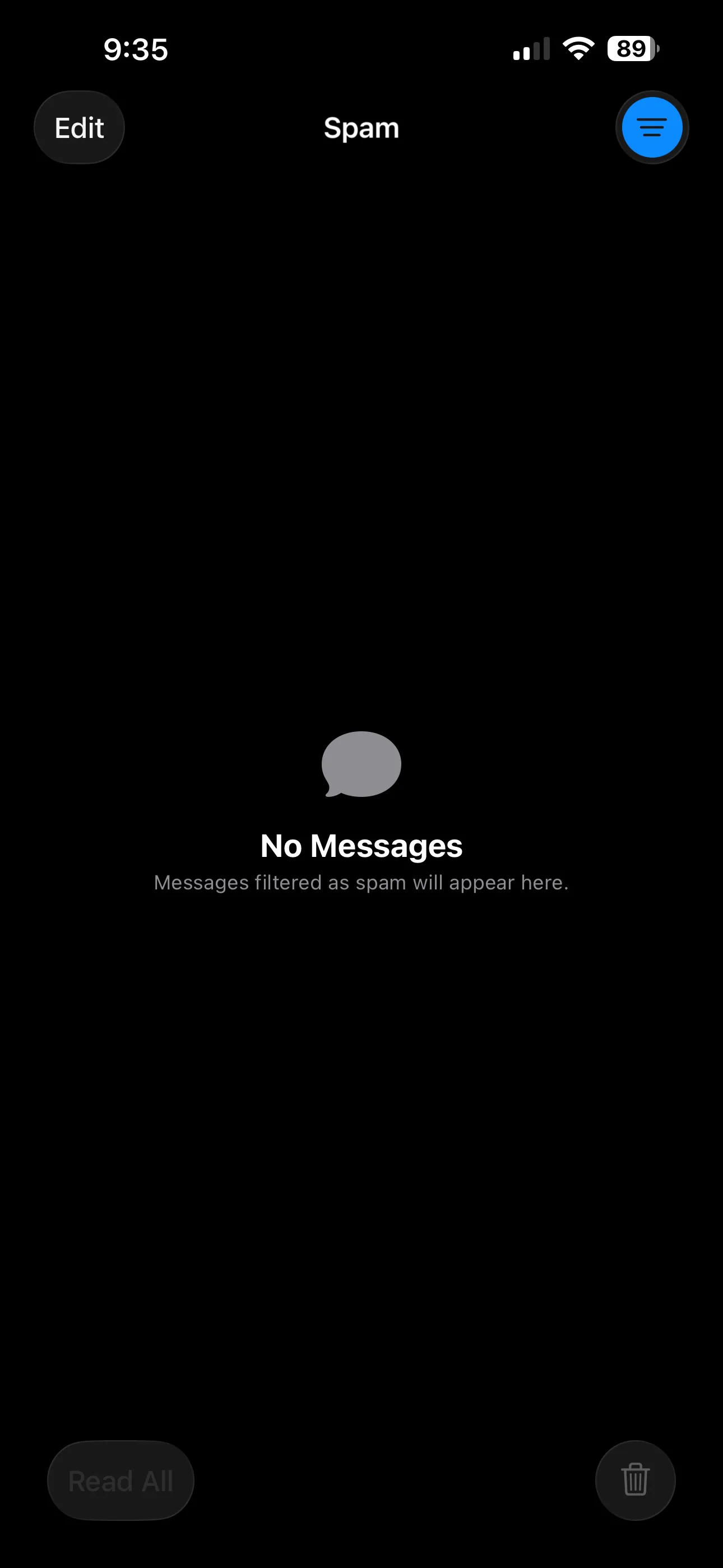 Thẻ tin nhắn rác trong ứng dụng Tin nhắn của iOS 26