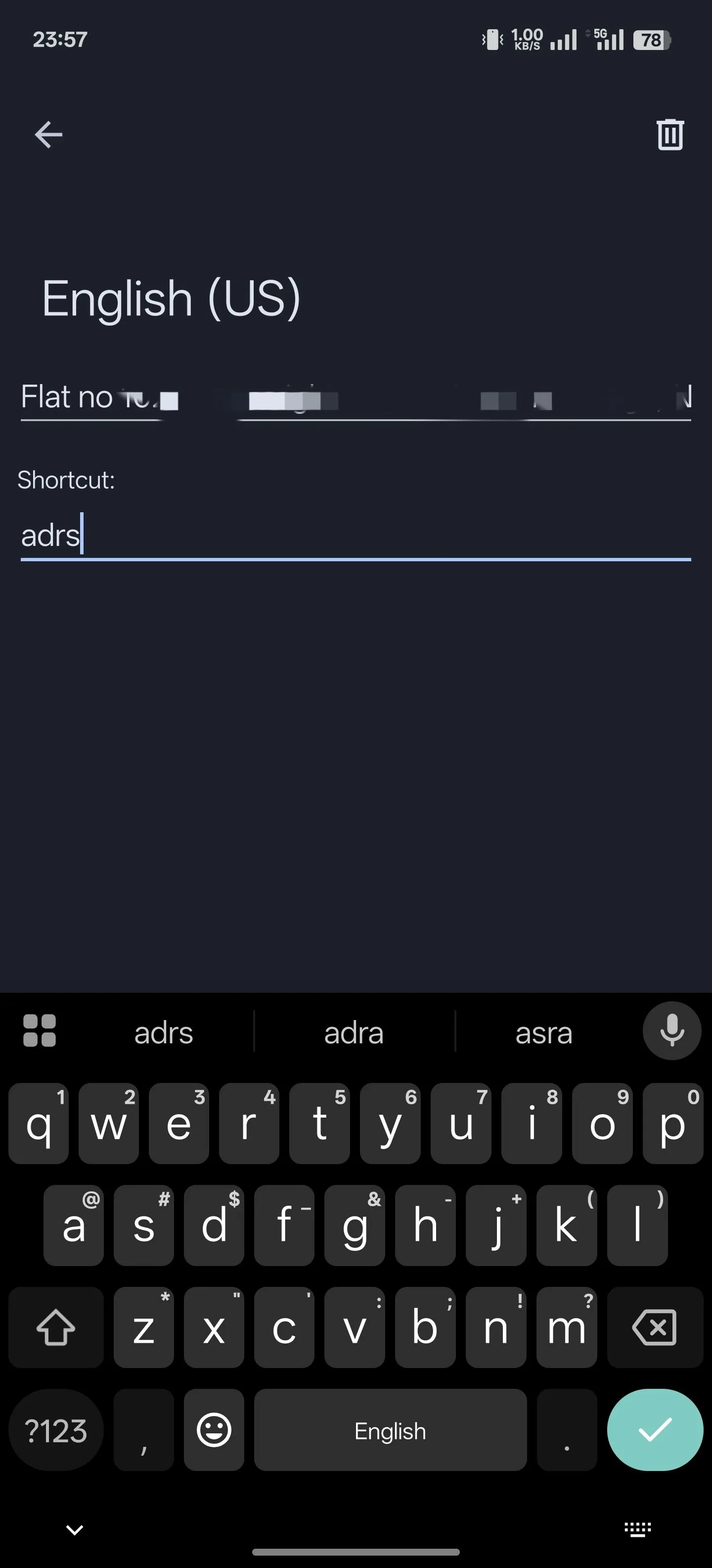 Thiết lập phím tắt văn bản mới trong Gboard, nhập từ và phím tắt gợi ý