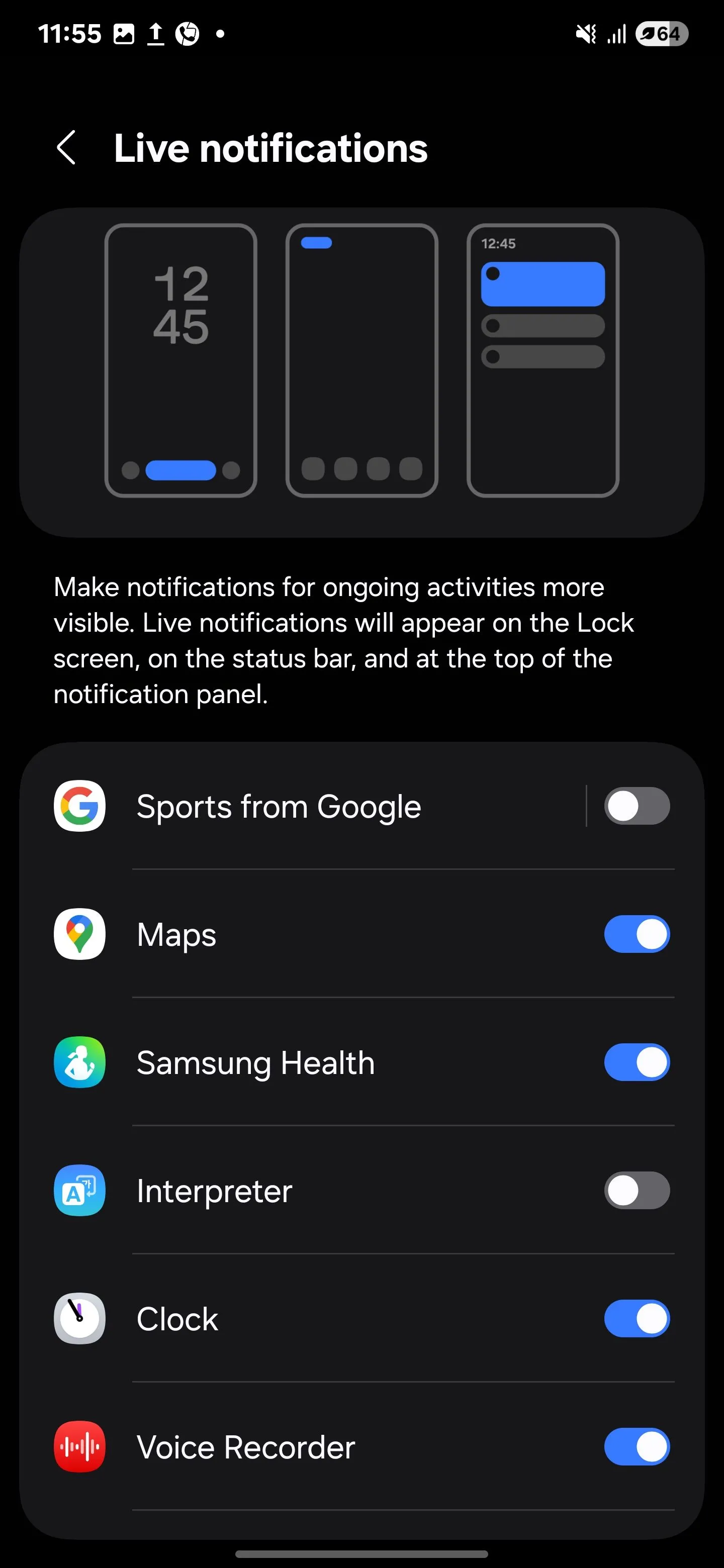 Thông báo hoạt động trên Now Bar của Samsung hiển thị trên màn hình khóa