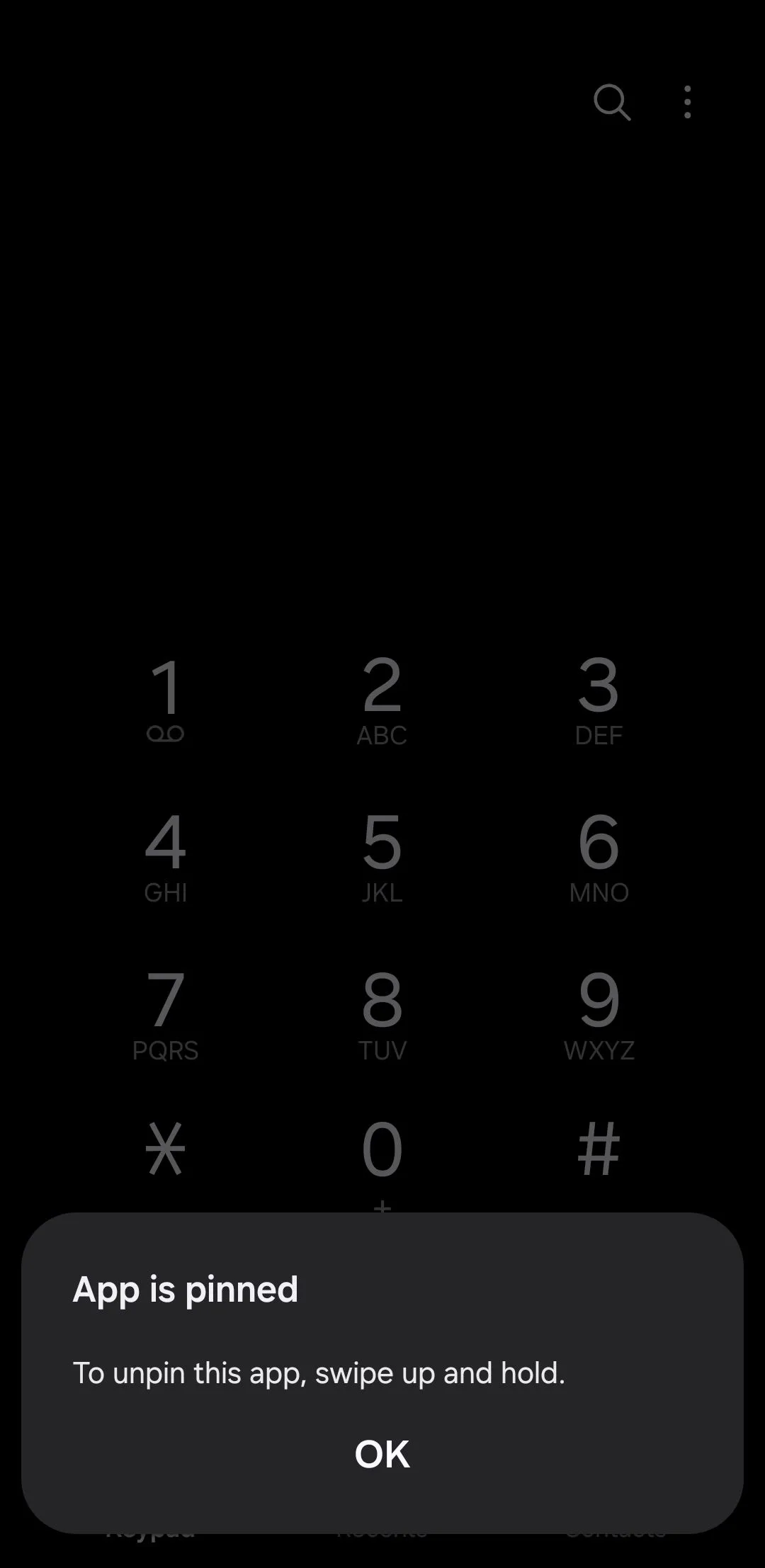 Thông báo ứng dụng đã ghim trên màn hình điện thoại Android