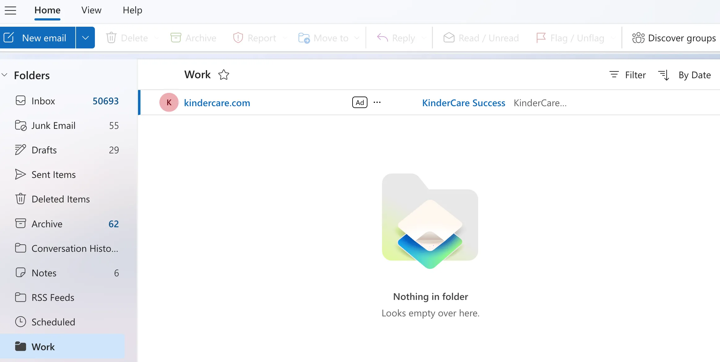 Thư mục được tổ chức gọn gàng trong hộp thư Microsoft Outlook