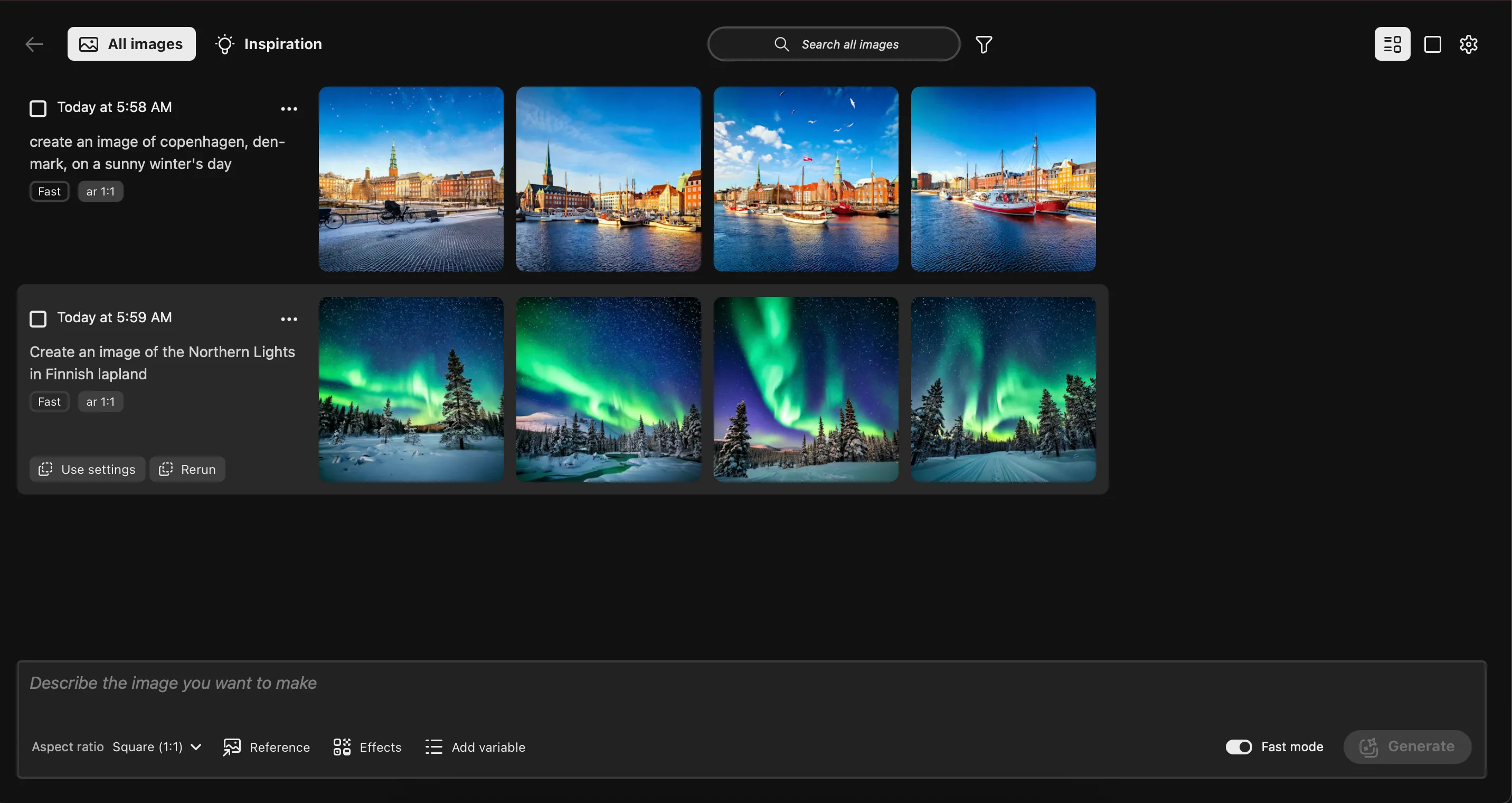 Thư viện hình ảnh AI trong Generative Workspace của Photoshop Beta