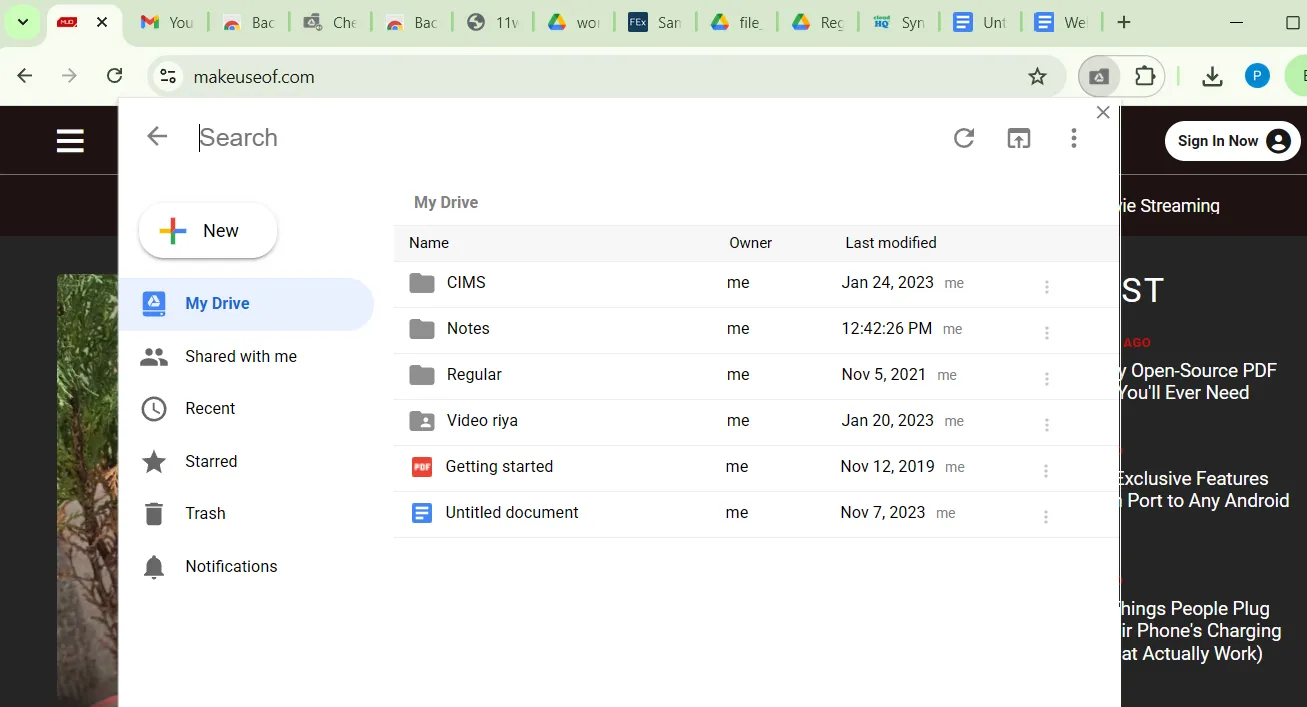 Tiện ích Checker Plus hiển thị Google Drive trực tiếp trong trình duyệt
