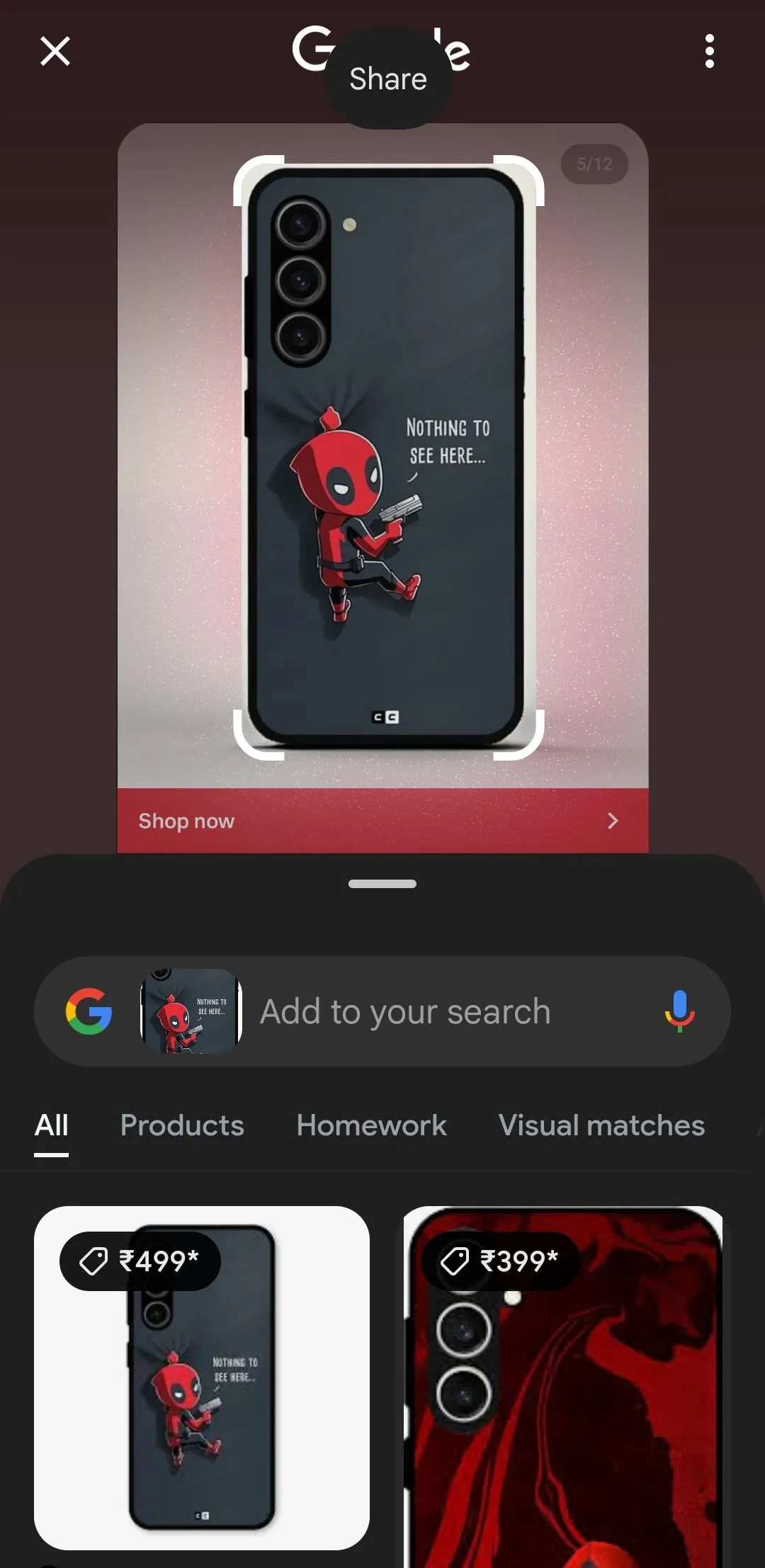 Tìm kiếm hình ảnh Google hiển thị kết quả về ốp điện thoại