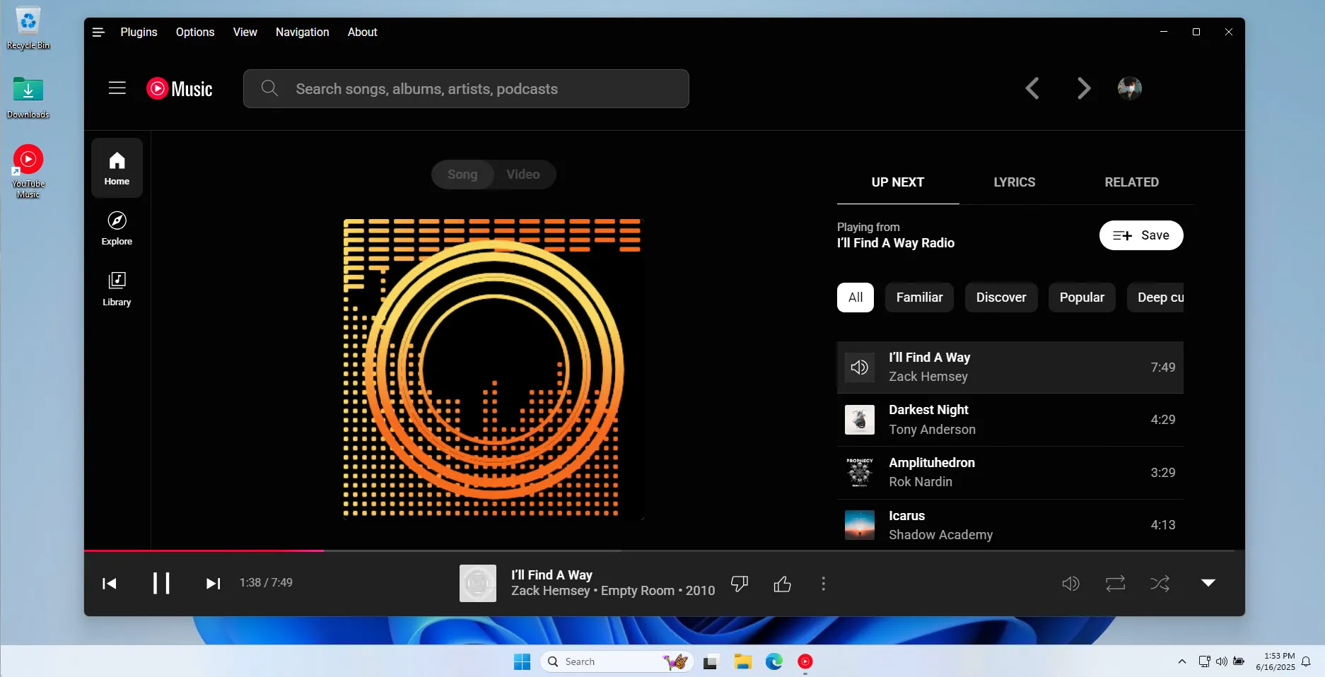 Tính năng hiển thị hiệu ứng âm thanh và plugin trên Custom YouTube Music Desktop