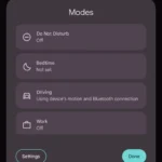 Tính năng Modes trên thanh thông báo nhanh của Google Pixel