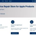 Trang web Self-Service Repair của Apple với các tùy chọn sửa chữa cho thiết bị công nghệ