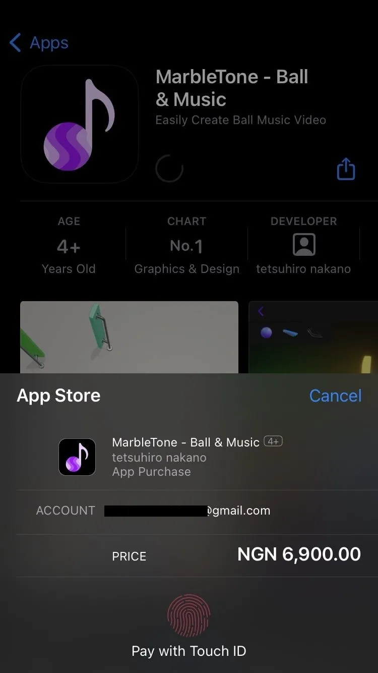 Trang xác nhận thanh toán trên App Store yêu cầu xác thực
