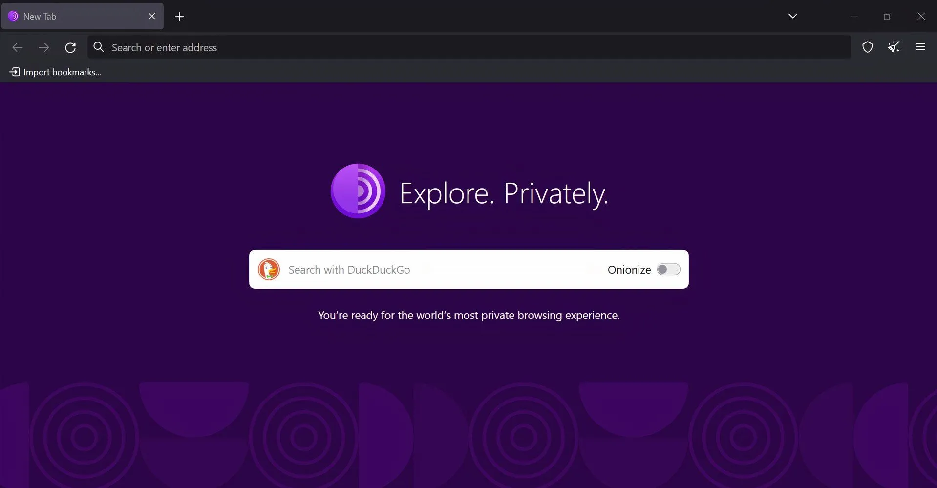 Trình duyệt Tor Browser với giao diện người dùng tối giản