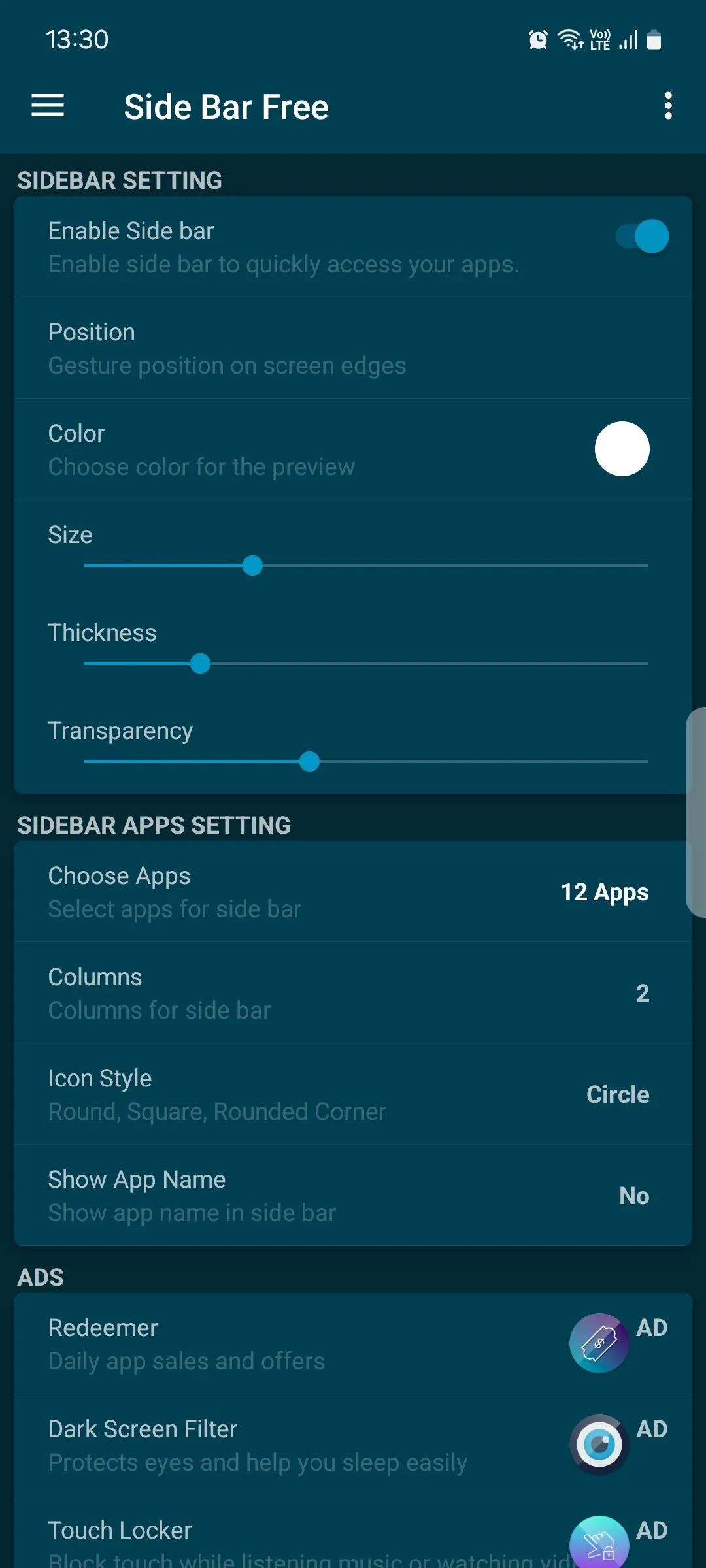 Tùy chỉnh giao diện Side Bar - Edge Screen trên Android