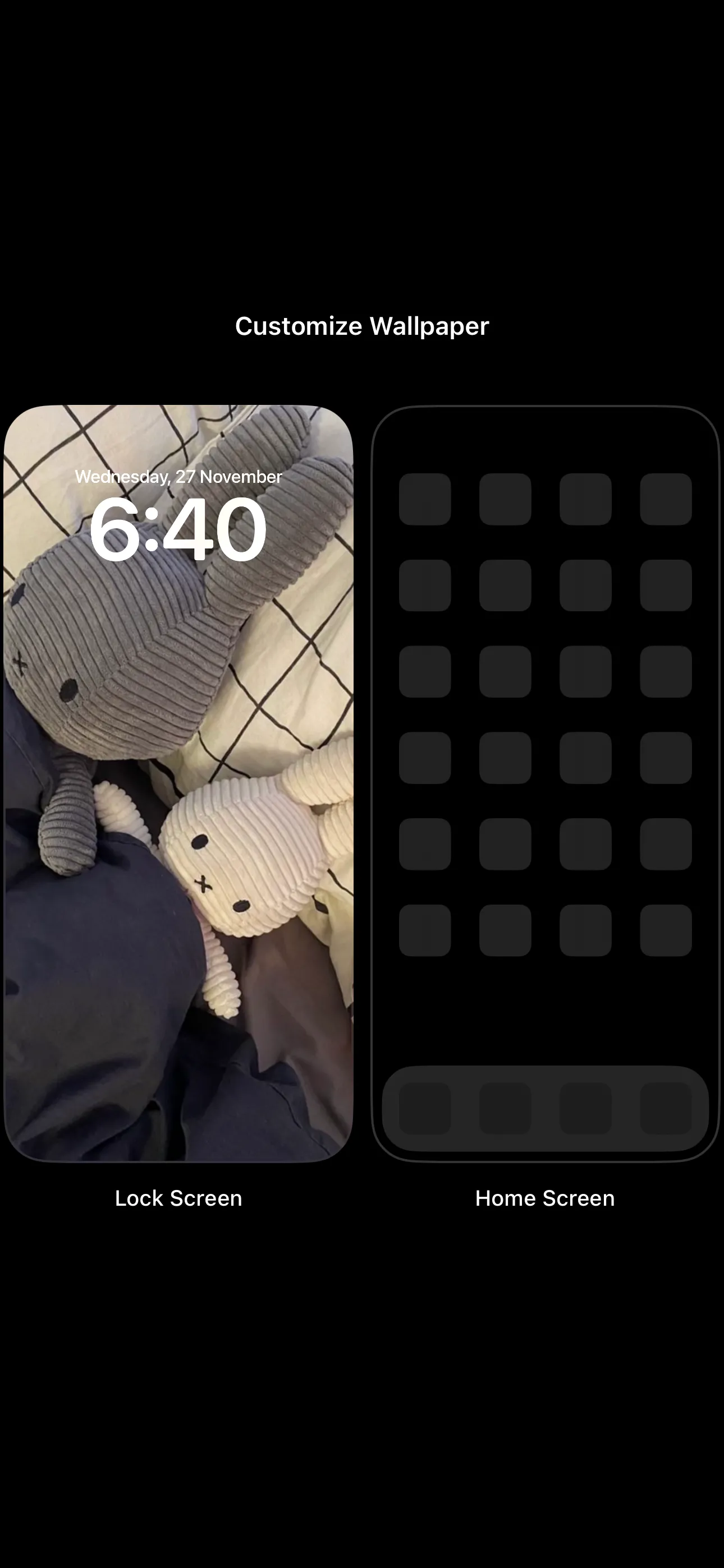 Tùy chỉnh hình nền và widget cho Màn hình khóa và Màn hình chính iPhone.