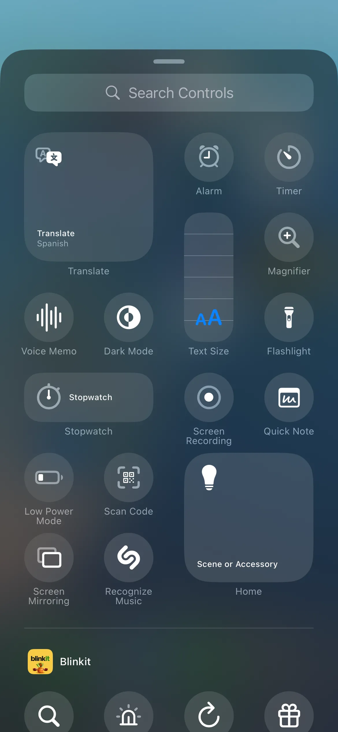 Tùy chọn điều khiển có sẵn trong Trung tâm điều khiển của iPhone