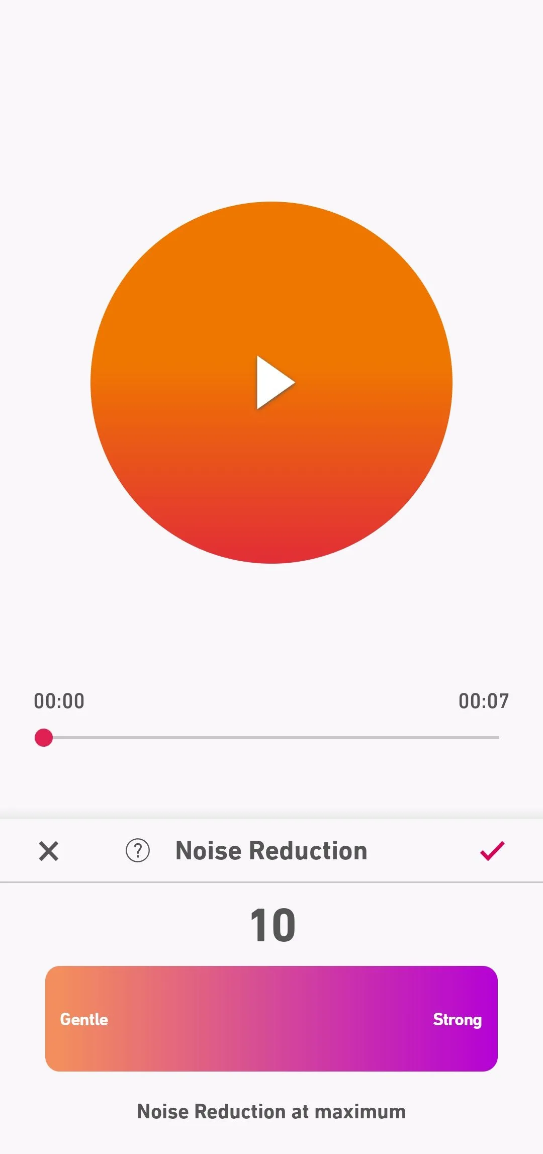 Tùy chọn giảm tiếng ồn trong ứng dụng ghi âm Dolby On trên Android