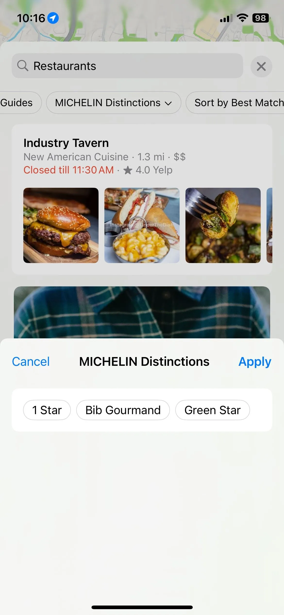 Tùy chọn lọc "Michelin Distinctions" trên Apple Maps giúp người dùng dễ dàng tìm kiếm nhà hàng theo xếp hạng.