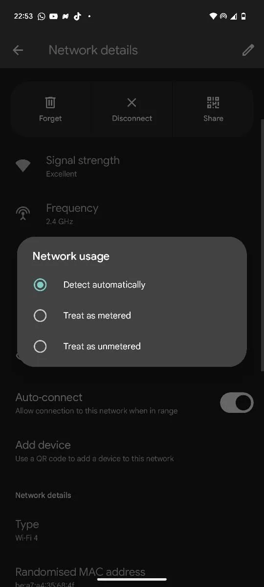 Tùy chọn sử dụng mạng có giới hạn trên Android để tiết kiệm data