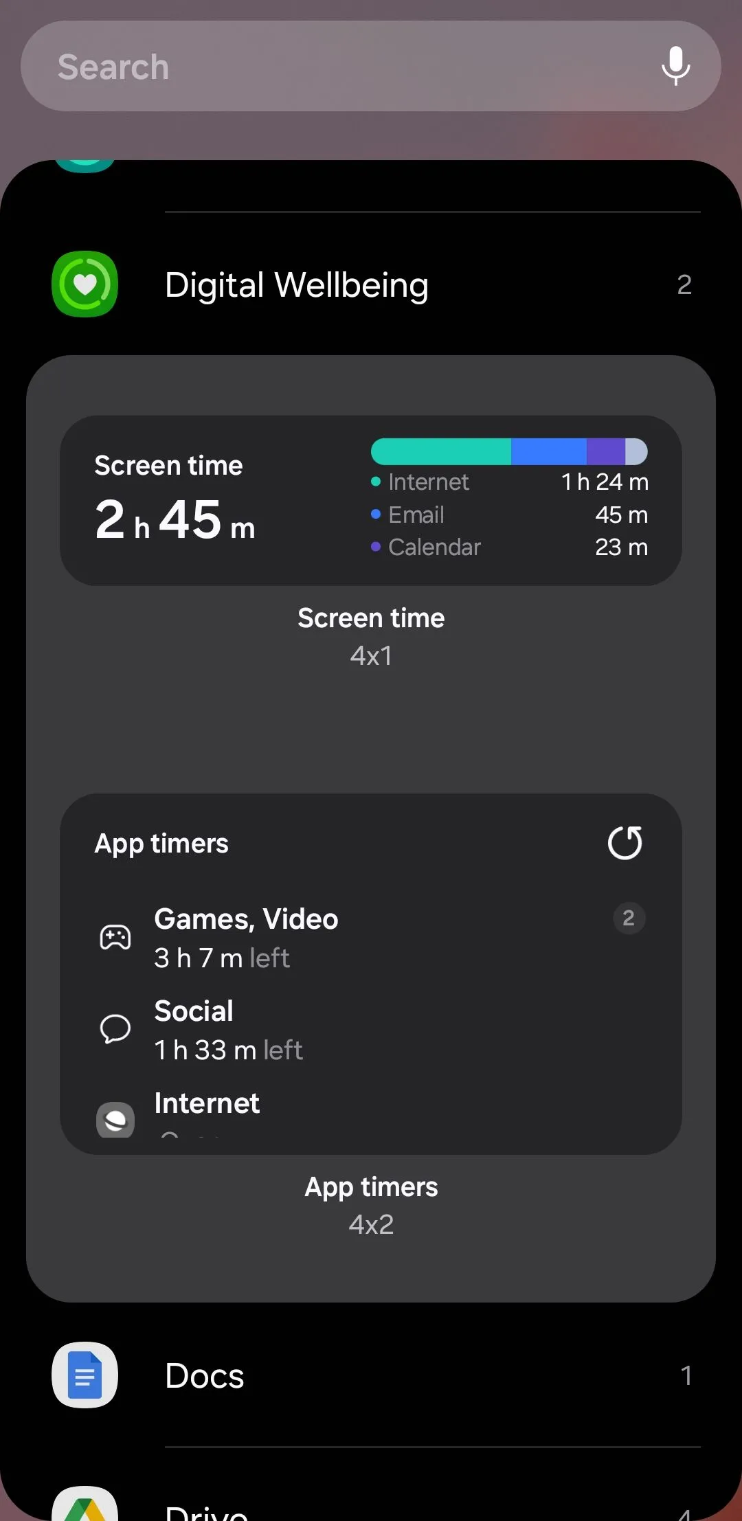 Tùy chọn widget Sức Khỏe Kỹ Thuật Số (Digital Wellbeing) trên Android