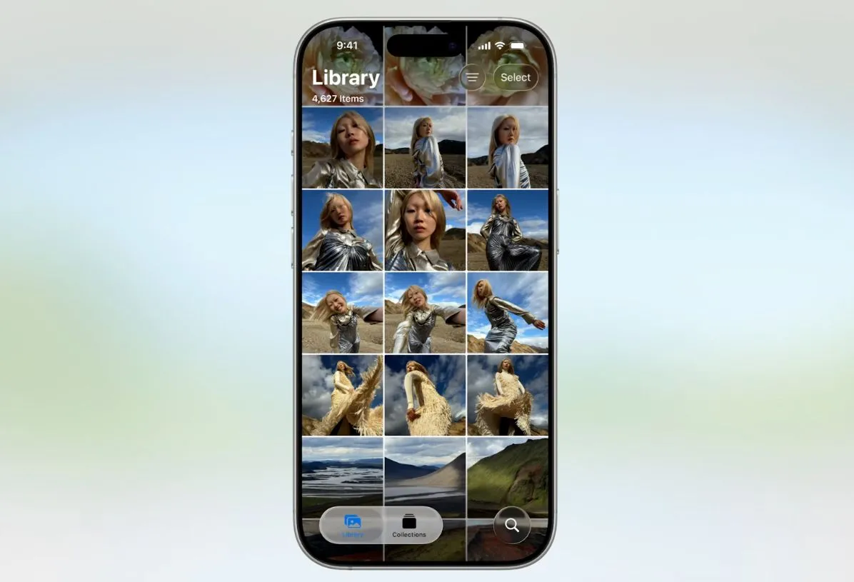Ứng dụng Ảnh trên iOS 26 được thiết kế lại với hai tab Thư viện và Bộ sưu tập