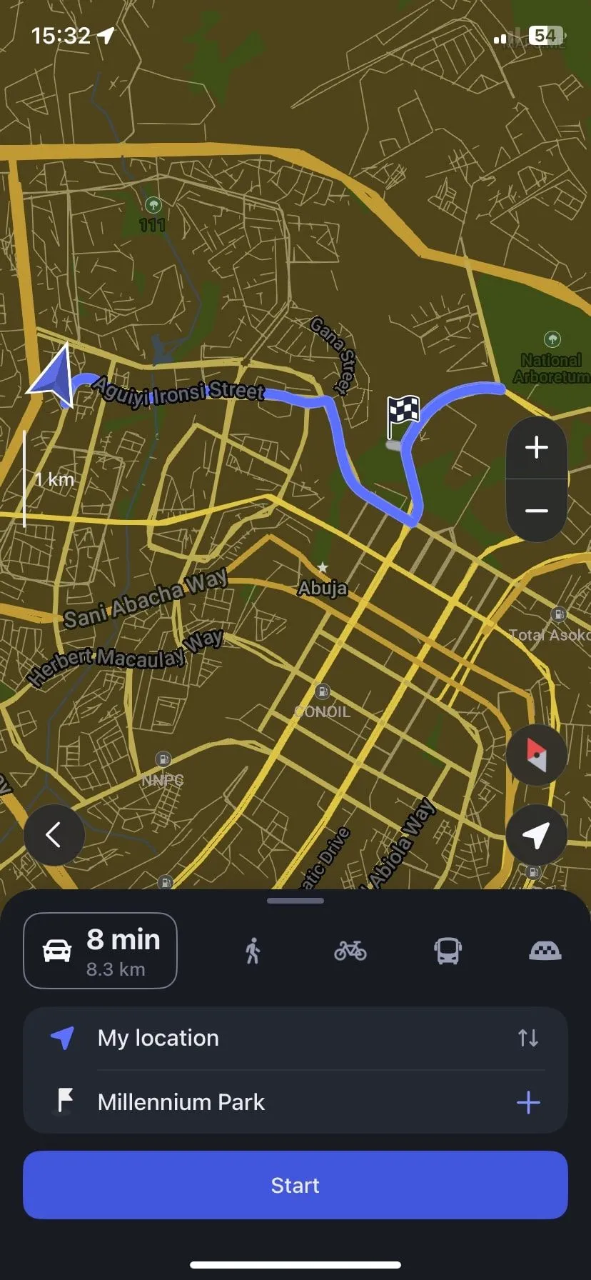 Ứng dụng MAPS.ME hiển thị tuyến đường đi ô tô và điều hướng offline