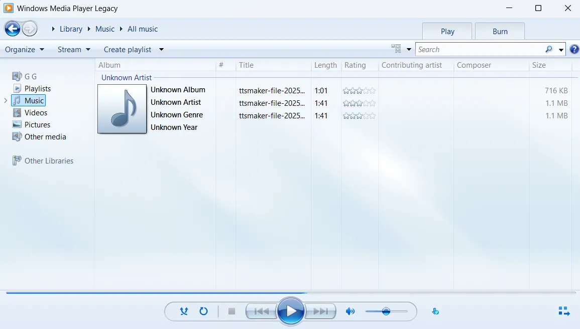 Ứng dụng Windows Media Player Legacy trên Windows 11