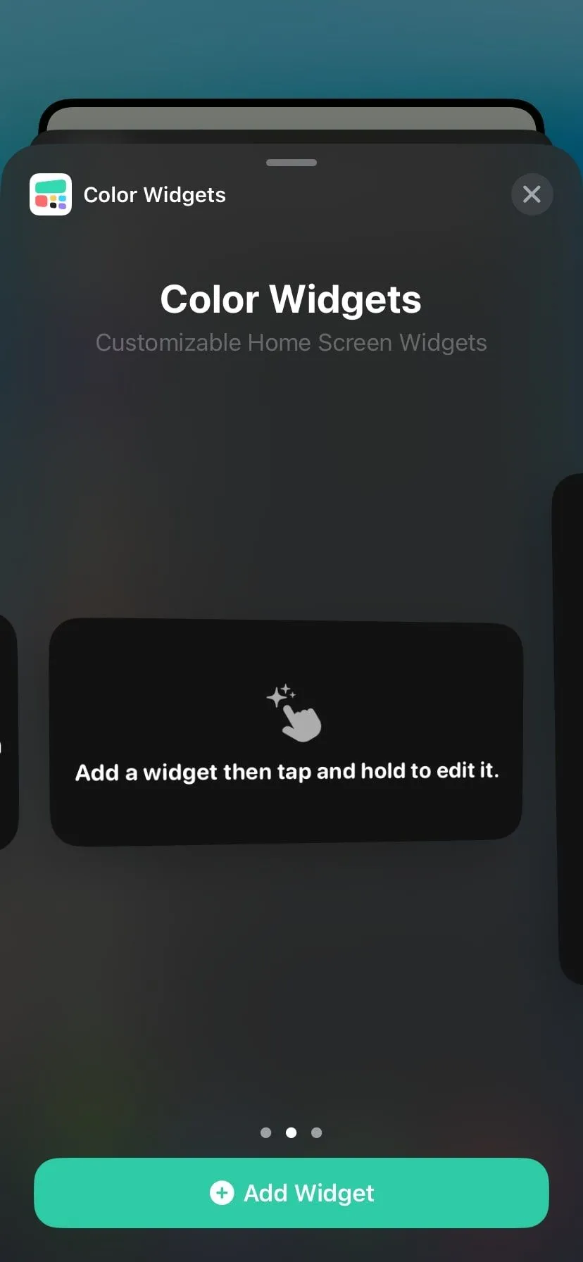 Widget Color Widgets hiển thị đồng hồ và ngày tháng trên trang tiện ích