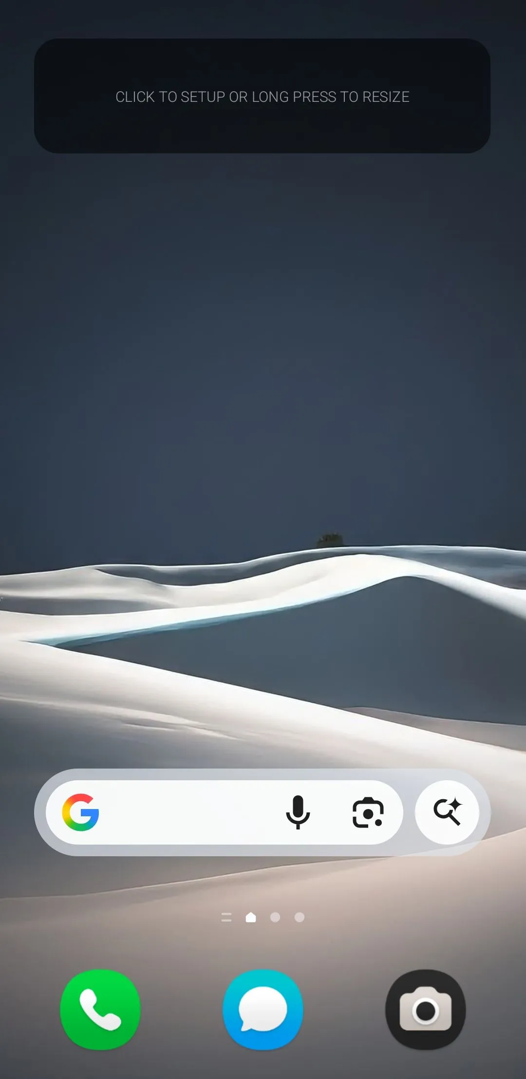 Widget KWGT trống trên màn hình chính điện thoại Samsung, sẵn sàng để tùy chỉnh&quot;