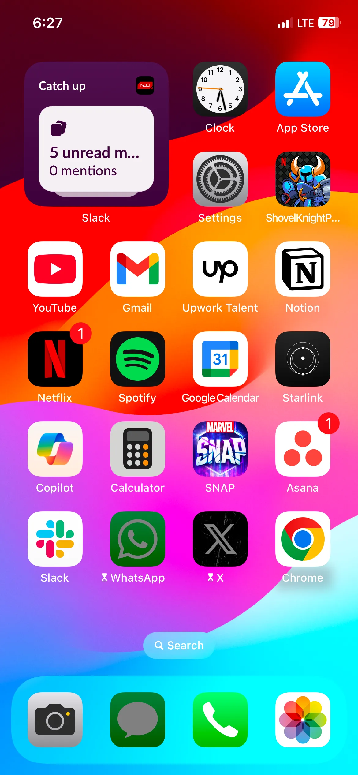 Widget Slack hiển thị số tin nhắn chưa đọc và @mentions trên Màn hình chính iPhone